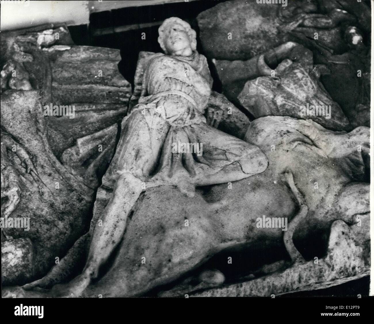 24. Februar 2012 - post antiken Ruinen entdeckt in Ungarn auf dem Gelände des One-Tine römischen Militär '' Casrtrum'' im Dunsujveros, Stockfoto