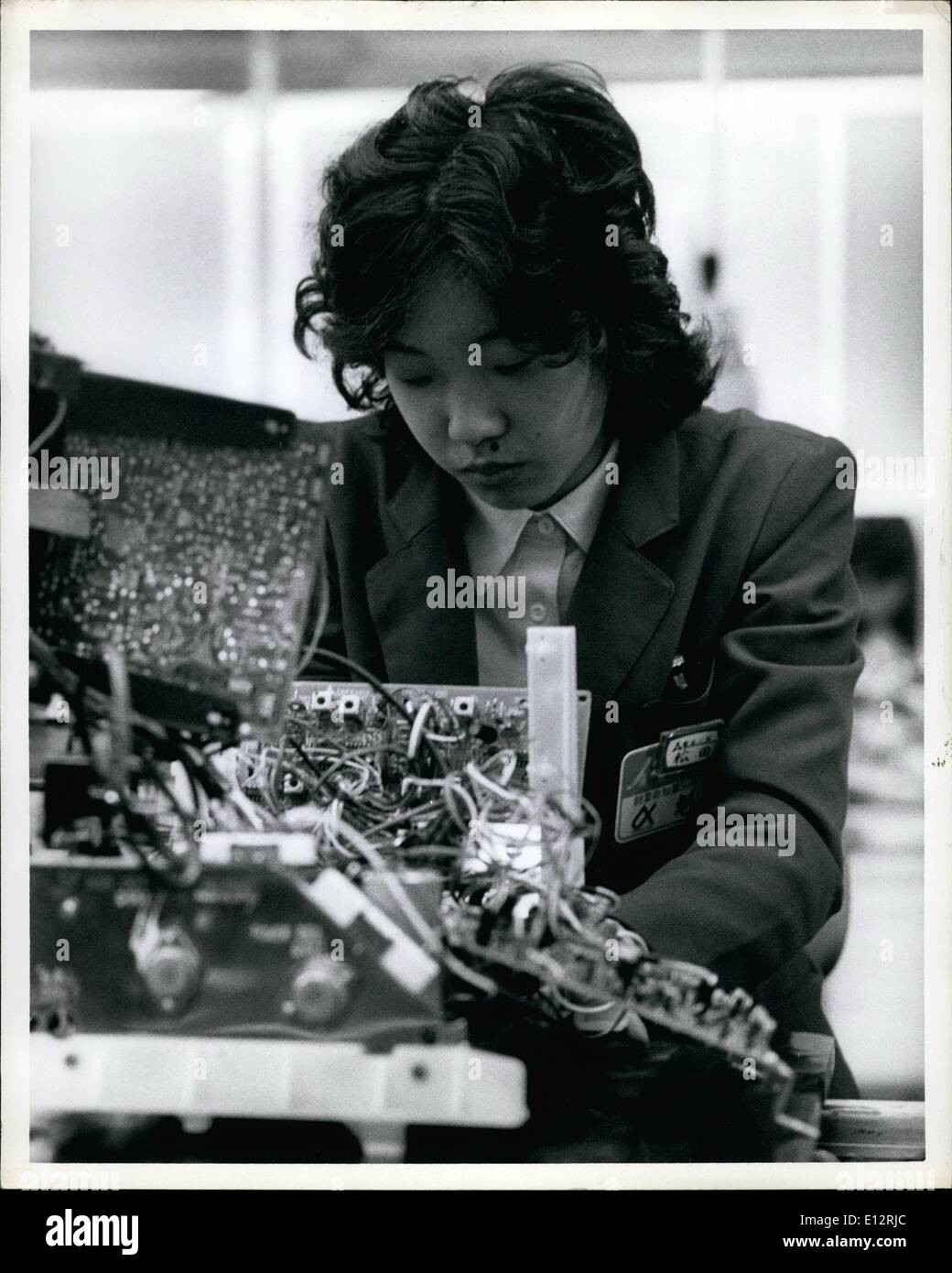 25. Februar 2012 - Panasonic Farbe TV-Produktion im Werk Ibiraki in Osaka Japan. Stockfoto