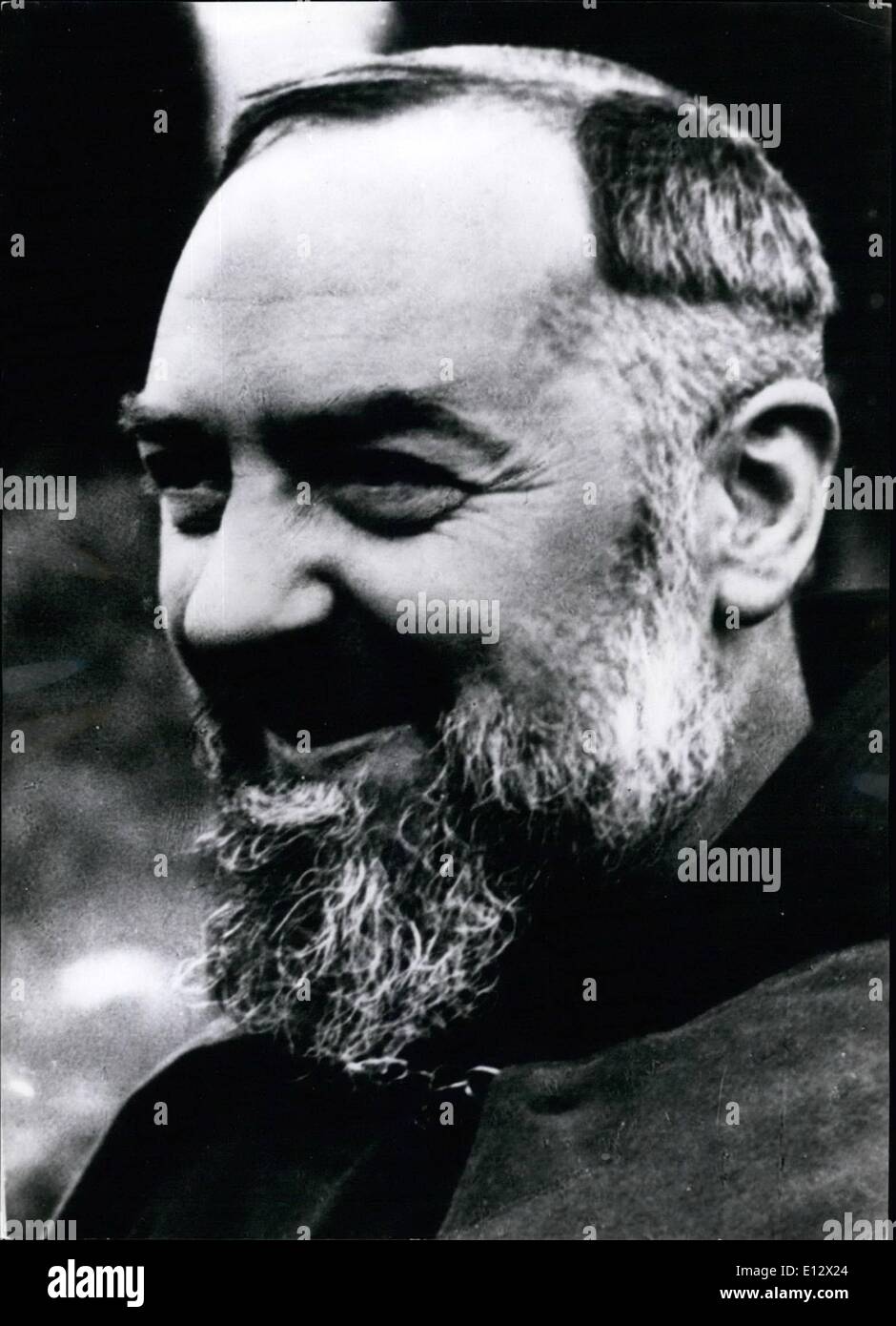 26. Februar 2012 - Bild zeigt: Close - Up von Padre Pio. Stockfoto