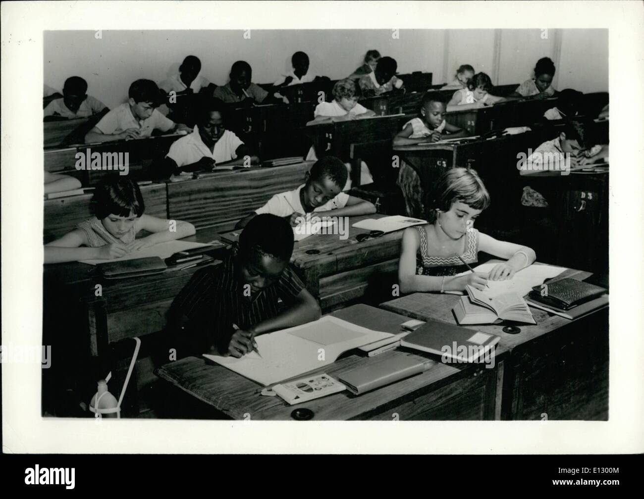 25. Februar 2012 - Belgisch-Kongo--Elementare Klassen an der Athene Royal am Leopoldoille. ne Stockfoto