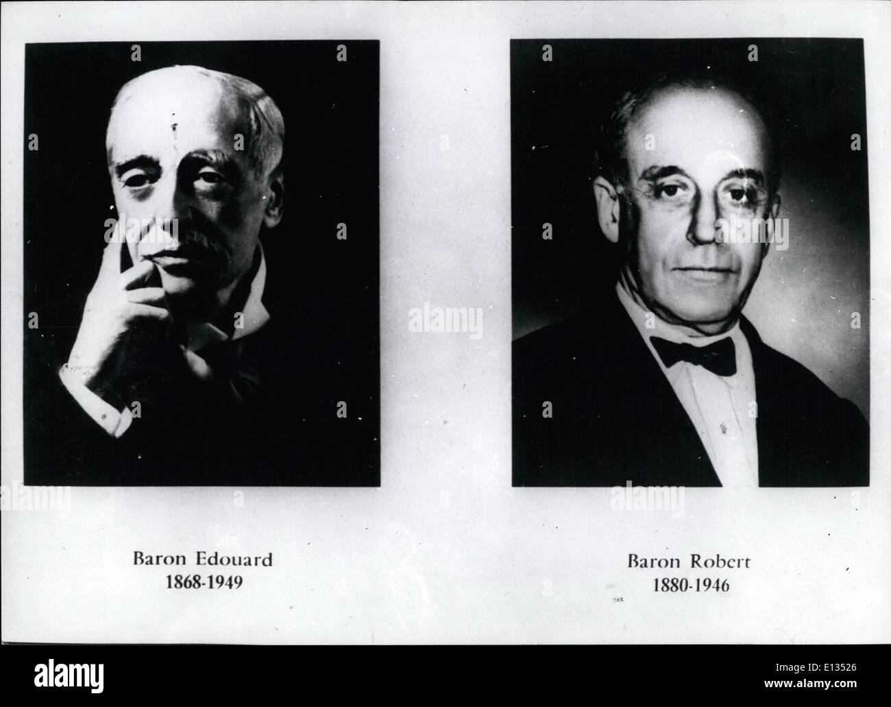 26. Februar 2012 - zwei Nachkommen der Welt berühmten Banking Brüder von links nach rechts, Baron Edouard de Rothschild und Baron Robert de Rothschild. Stockfoto