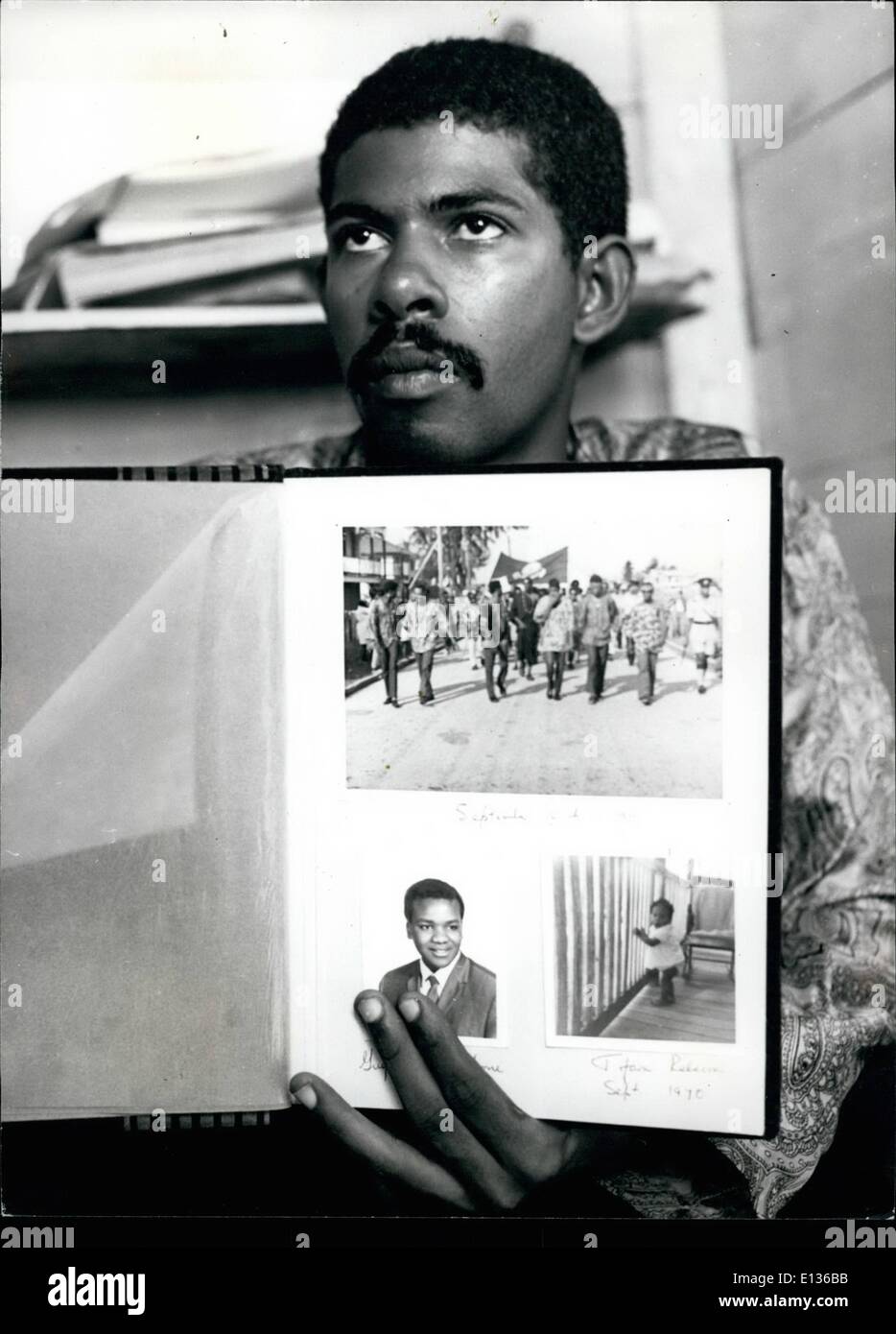 28. Februar 2012 - beachtet Evan X Hyde, ein populärer Mann in britischen Hondures UBAD, die Black-Power-Party. Stockfoto