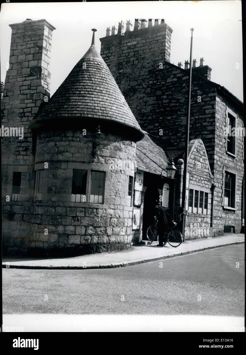 29. Februar 2012 - Isle Of Man - Polizeistation: Die Polizeistation in Burgstadt, bestätigt top-die alte Architektur der Altstadt und ist aus massivem Stein gebaut. Stockfoto