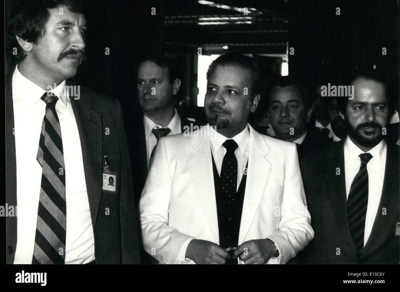 02. März 2012 - OPEC -Silzuug 23.1.83 gen. Deleg. Saudi-Arabien Yamani. Stockfoto