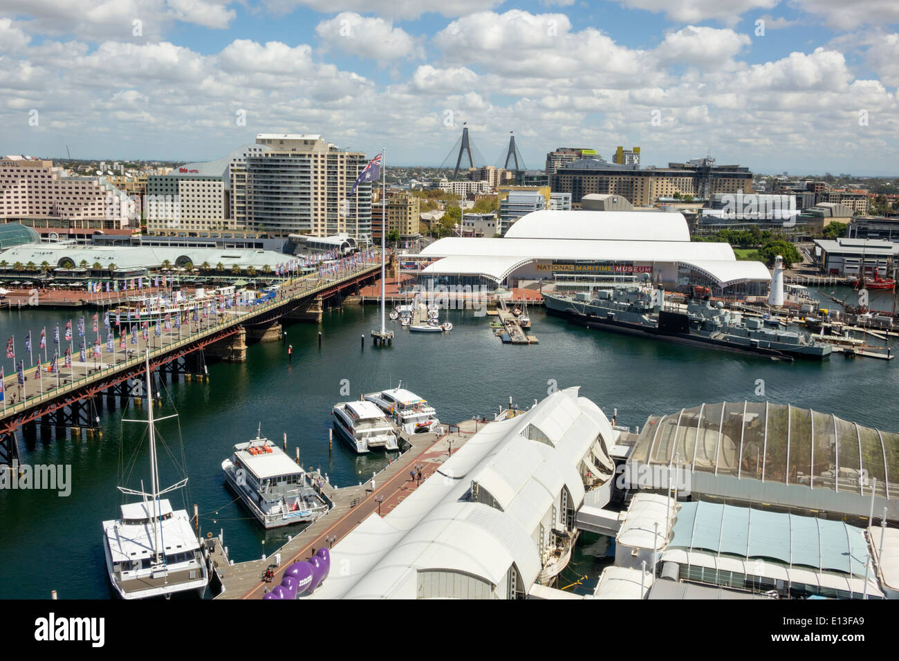 Sydney Australien, New South Wales, CBD Central Business, District, Darling Harbour, Hafen, Cockle Bay Water Promenade, Pyrmont Bridge, Australian National Ma Stockfoto