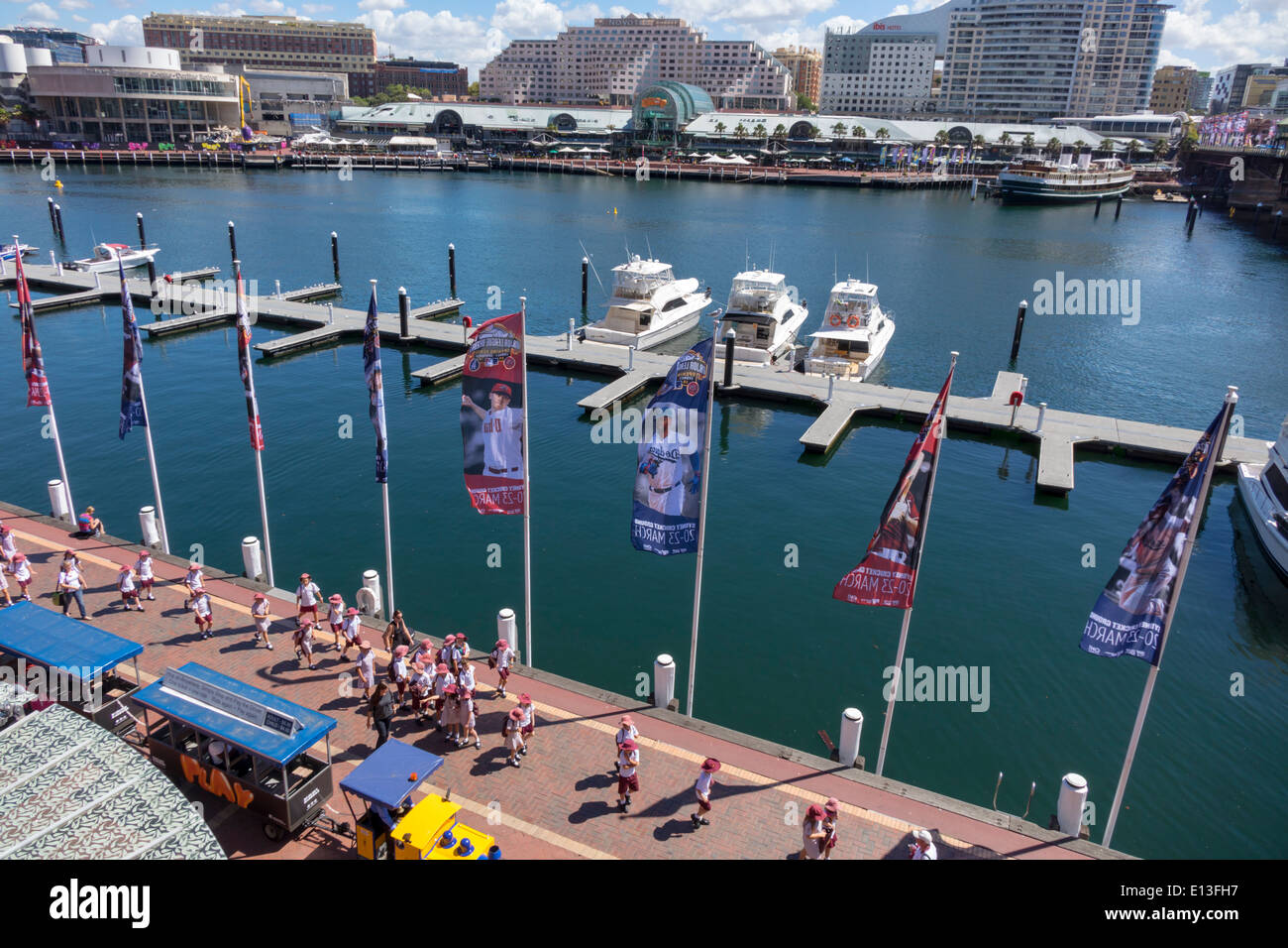 Sydney Australien, Darling Harbour, Hafen, Cockle Bay Promenade, Harbourside Shopping Centre, Zentrum, Shopping Shopper Shopper Shopper shoppen Shops Market Markets ma Stockfoto