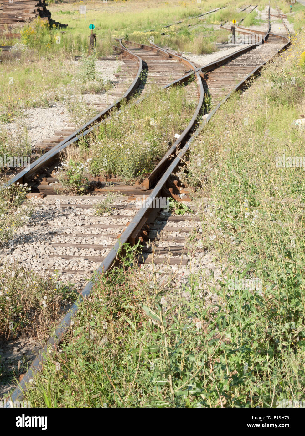 Sich kreuzenden Eisenbahnstrecke Stockfoto