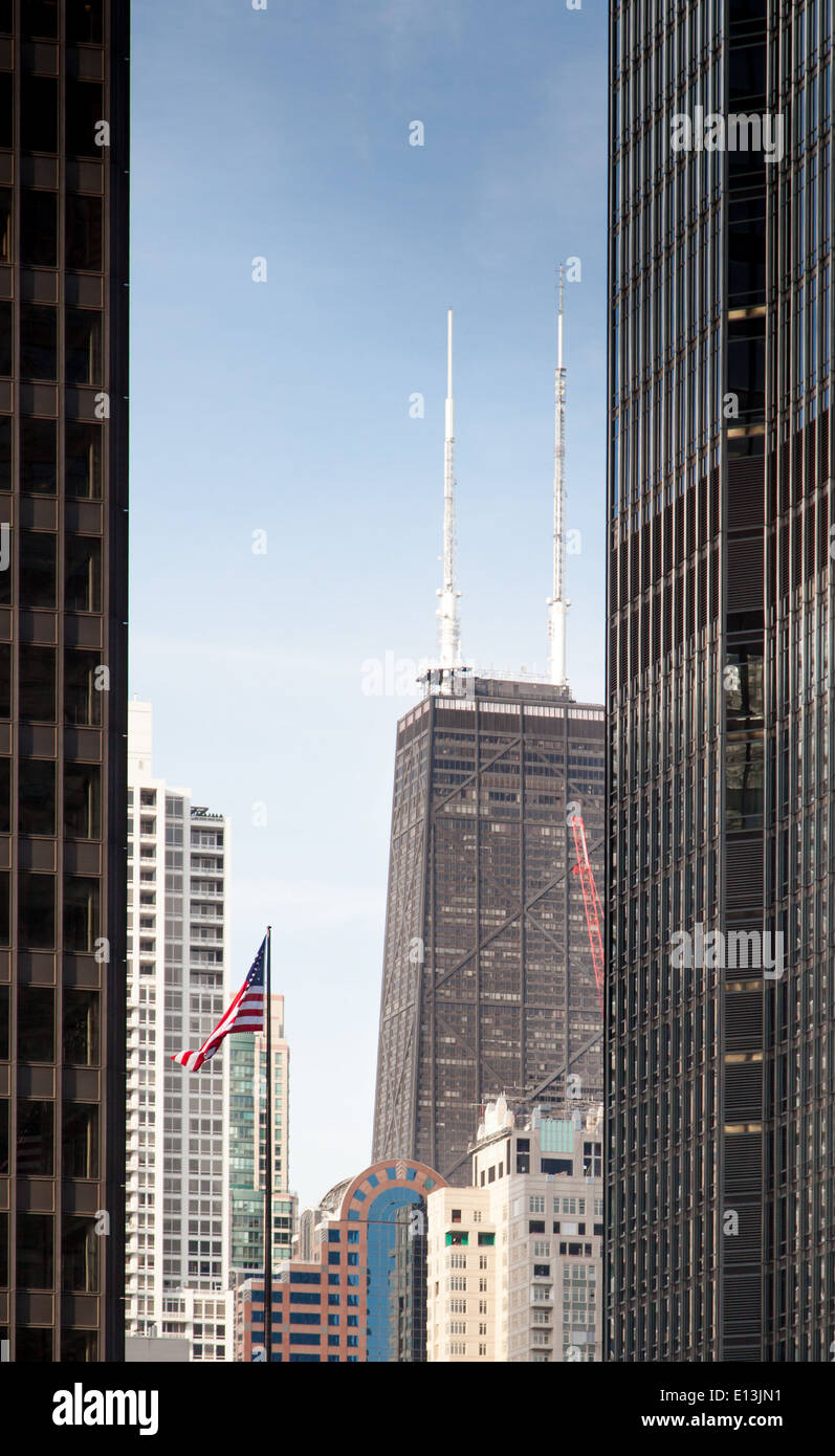 Wolkenkratzer in einer Stadt, John Hancock Center, Chicago, Cook County Stockfoto