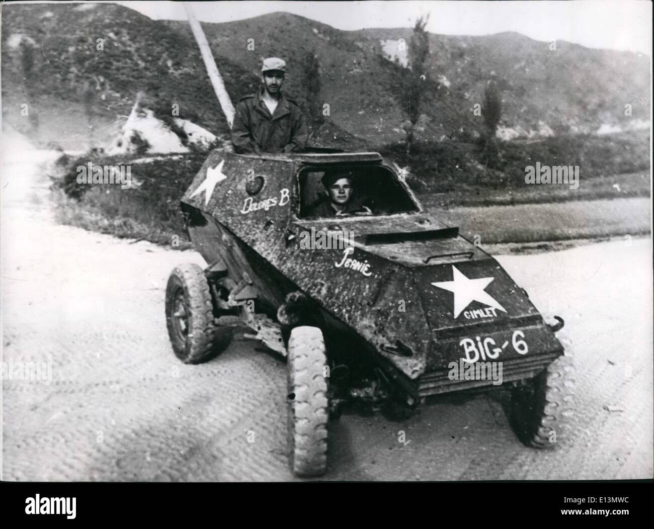 22. März 2012 - Russisch gemacht Panzerwagen eingefangen von UN-Truppen in Korea.: CPL Harvey Stoner Plainville, Kanses Stockfoto