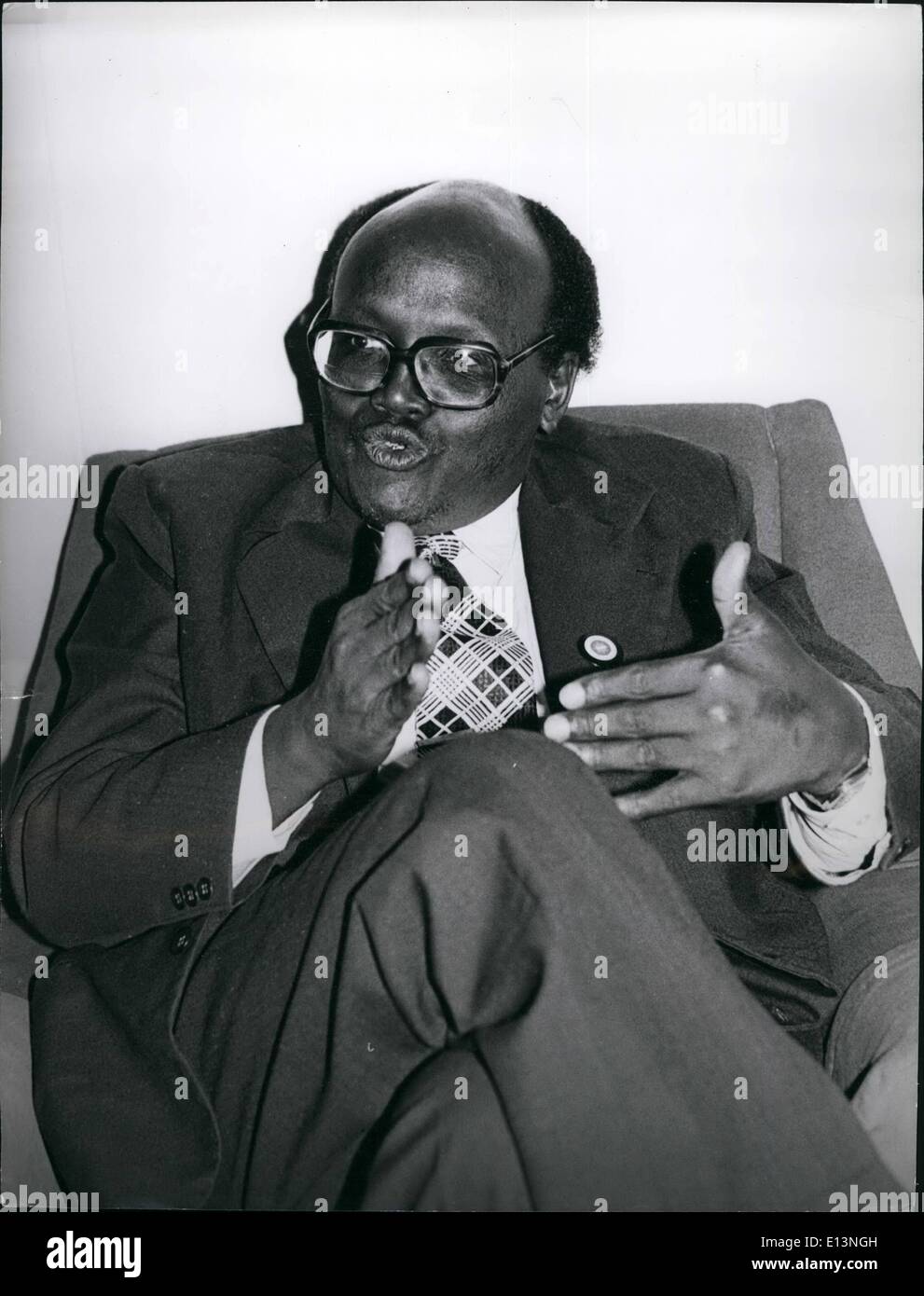 22. März 2012 - Nairobi: Marie Seroney sprechen geben Konto seiner Tage in Haft zu drücken. Zusammen mit anderen Gefangenen in Kenia wurde er von Präsident Moi befreit. Stockfoto