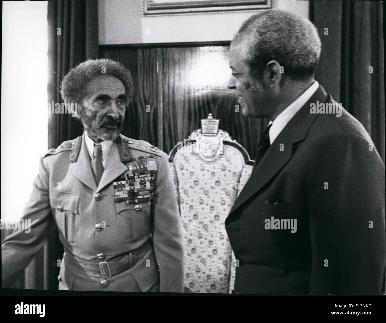 22. März 2012 - Haile Selassie und Minister für auswärtige Angelegenheiten Menassie Haile. Stockfoto