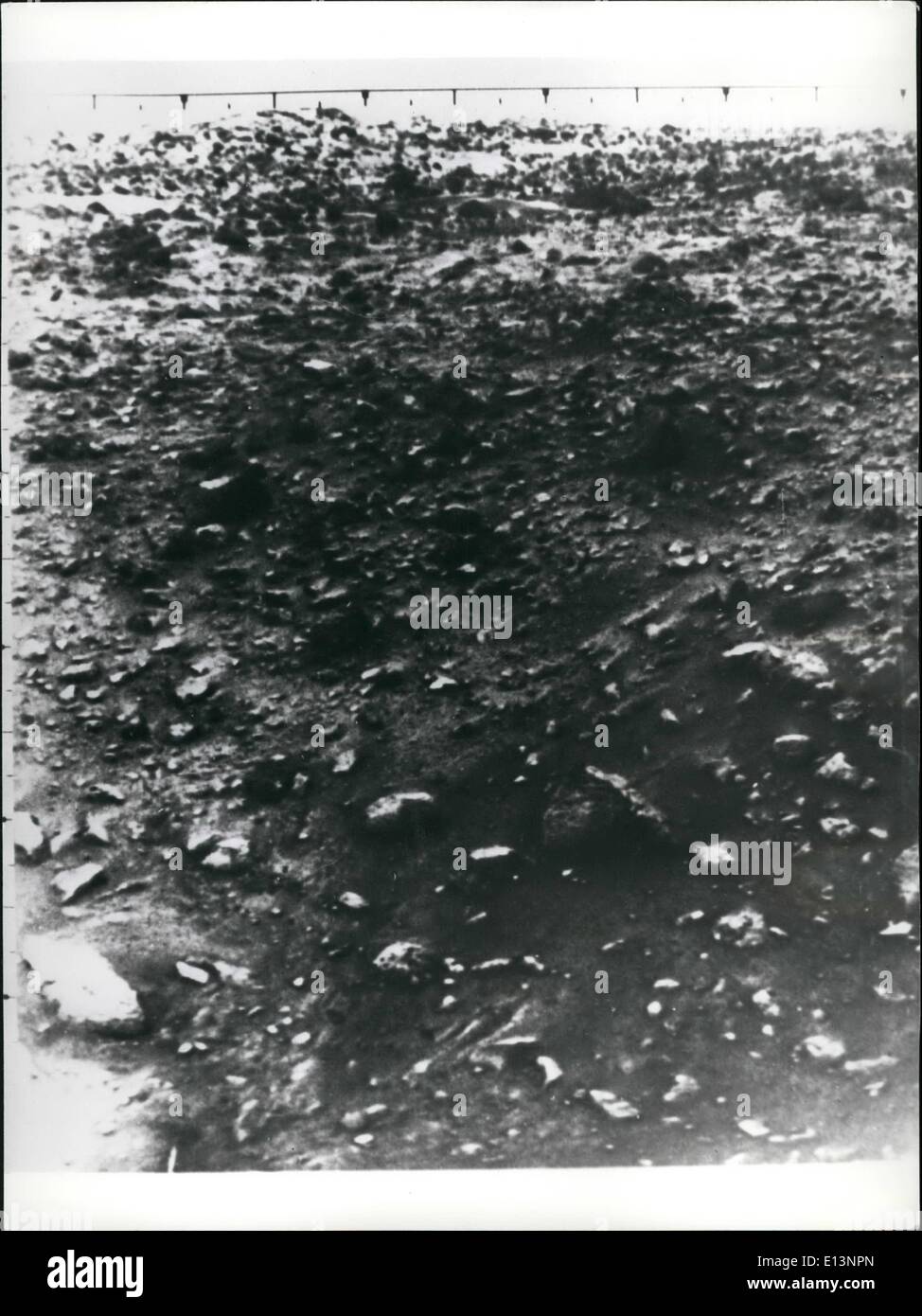 22. März 2012 - erste Bilder von der rote Planet Mars Foto zeigt:-Teil der Oberfläche des Mars, von denen Proben entnommen wurden, Stockfoto