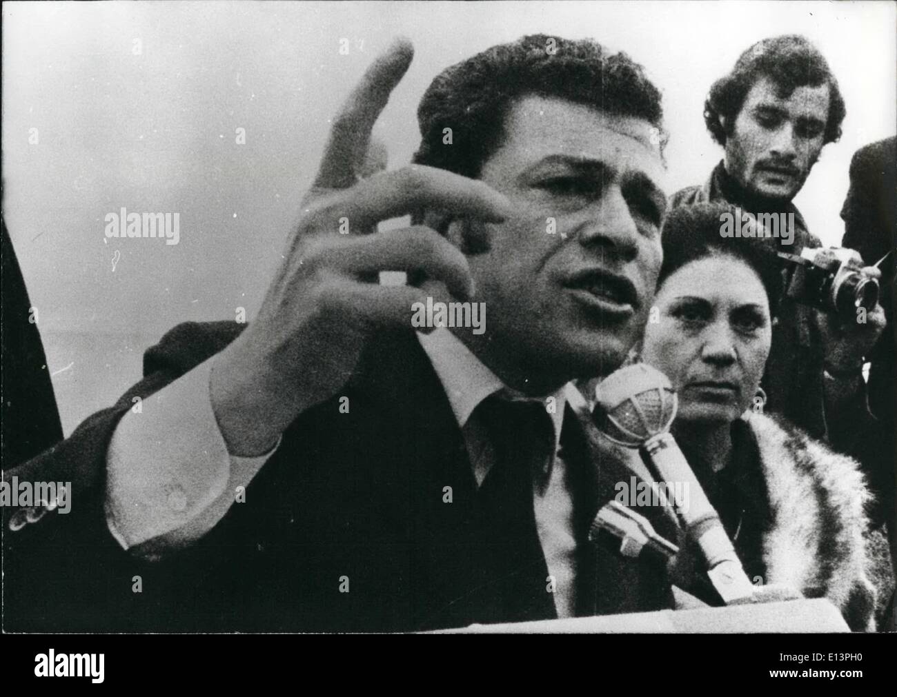 22. März 2012 - hält Nickos Sampson auf 25.01.76 eine Rede an Mitglieder und Anhänger der EOKA - B. Stockfoto