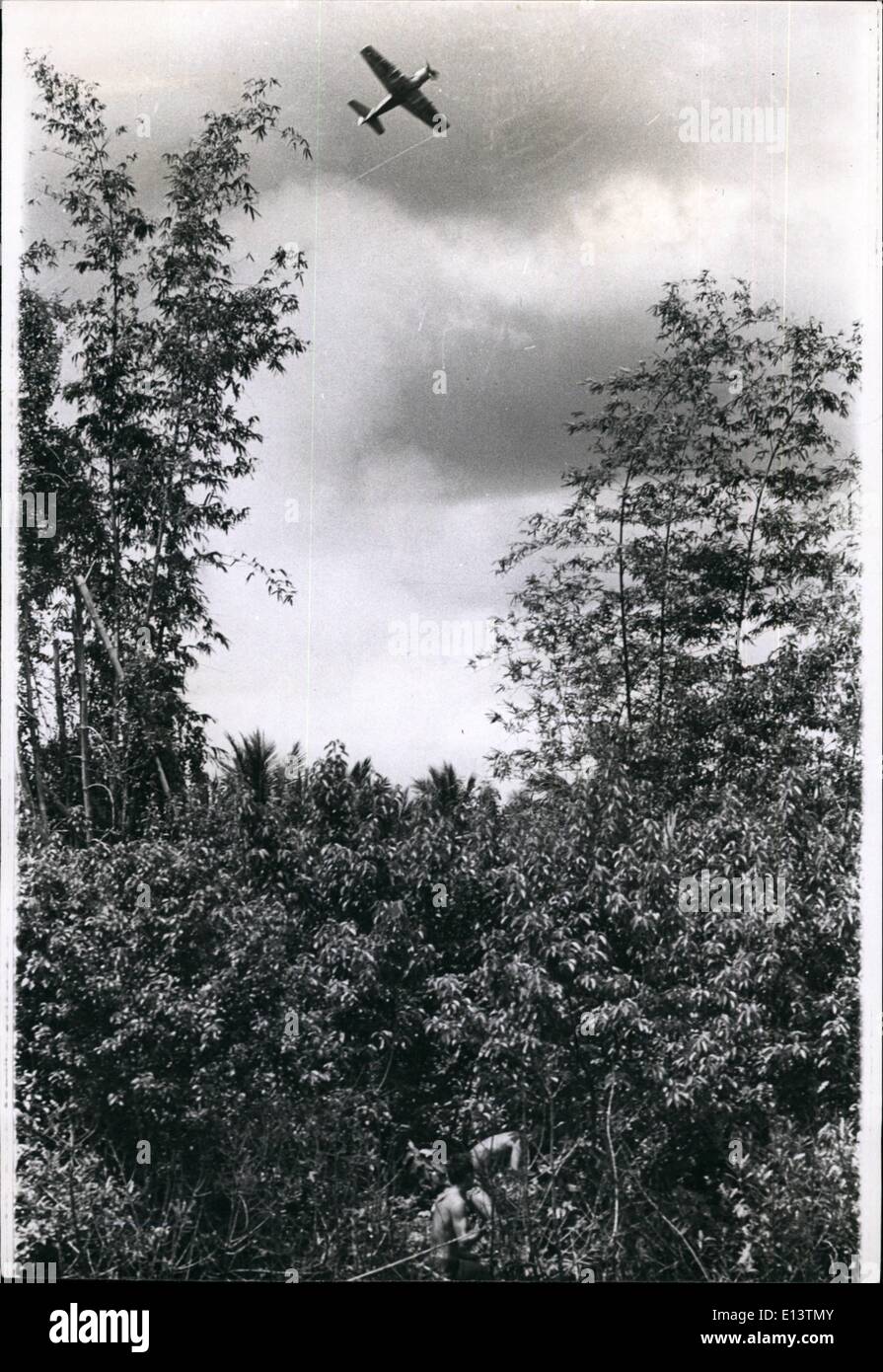 27. März 2012 - sucht eine vietnamesische Jagdflugzeug über die Sümpfe für Guerilla, mit seiner Maschine (berechtigte) des Feindes "strafe". Stockfoto