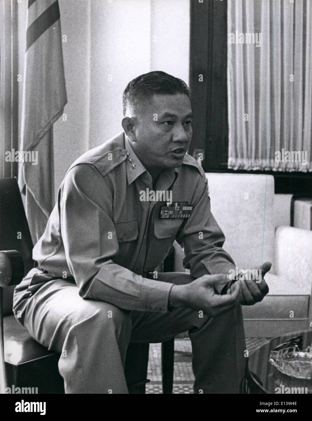 27. März 2012 - Top Militär Junta Führer von Südvietnam; Major General Duong Van Minh, Vorsitzender des Executive Committee der Junta. Stockfoto
