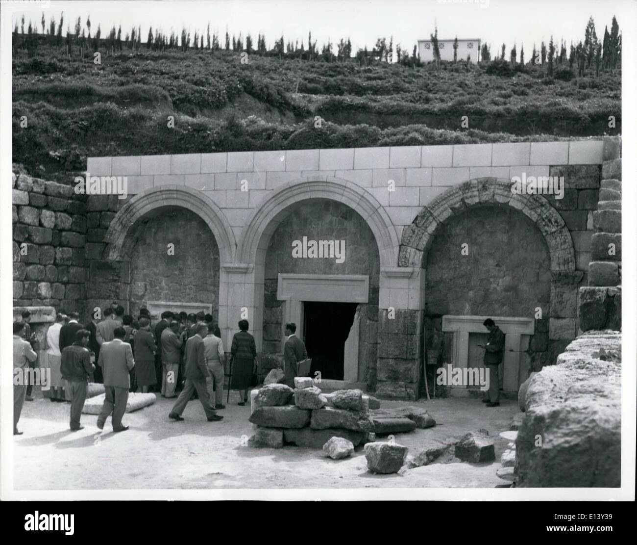 27. März 2012 - Eingang zum alten Friedhof am Gürtel Shearim. Stockfoto