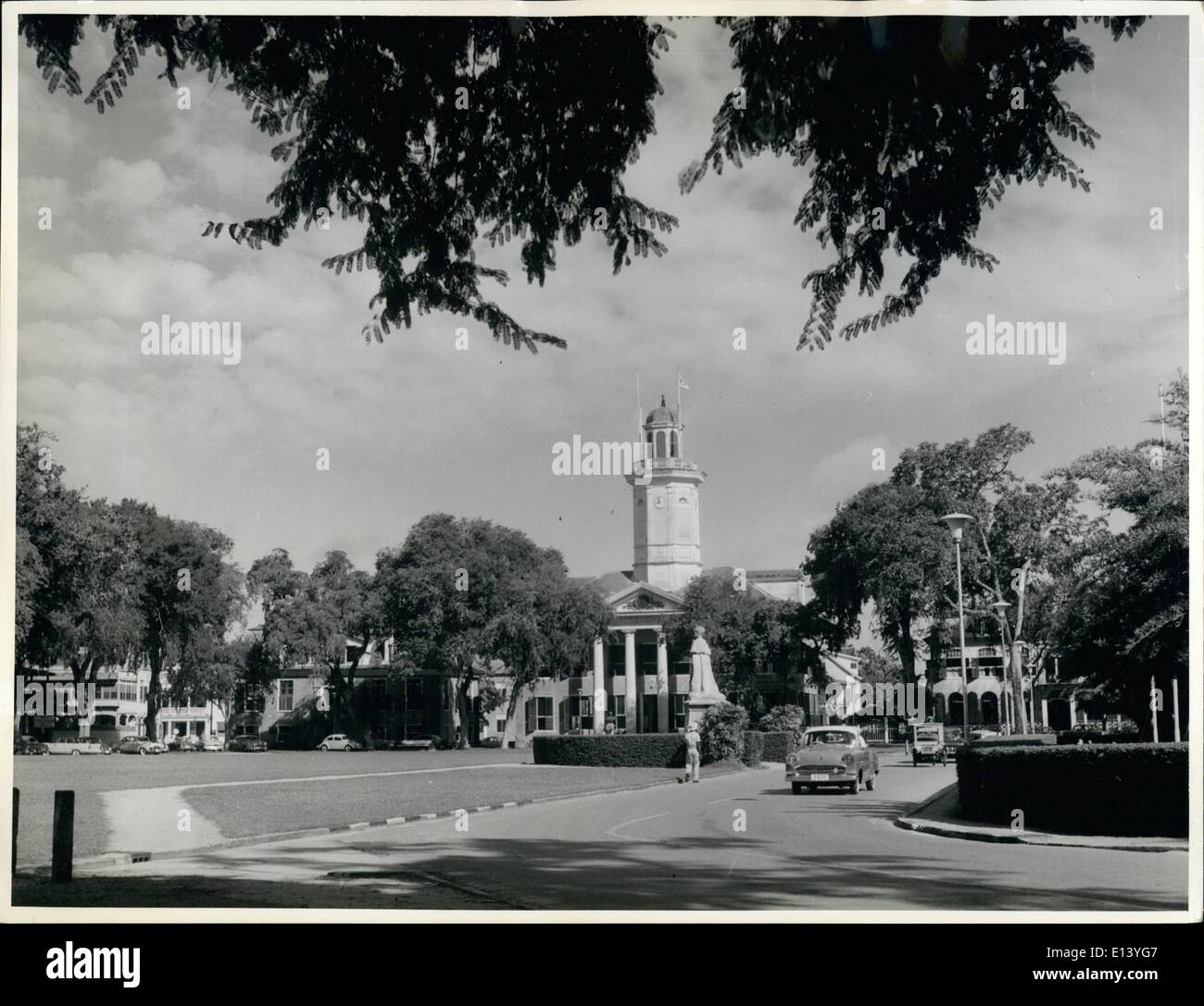 27. März 2012 - Finanzministerium Oranjie Plein (orangefarbenes Quadrat), Paramaribo, Surinam (Niederländisch Guyana) Stockfoto