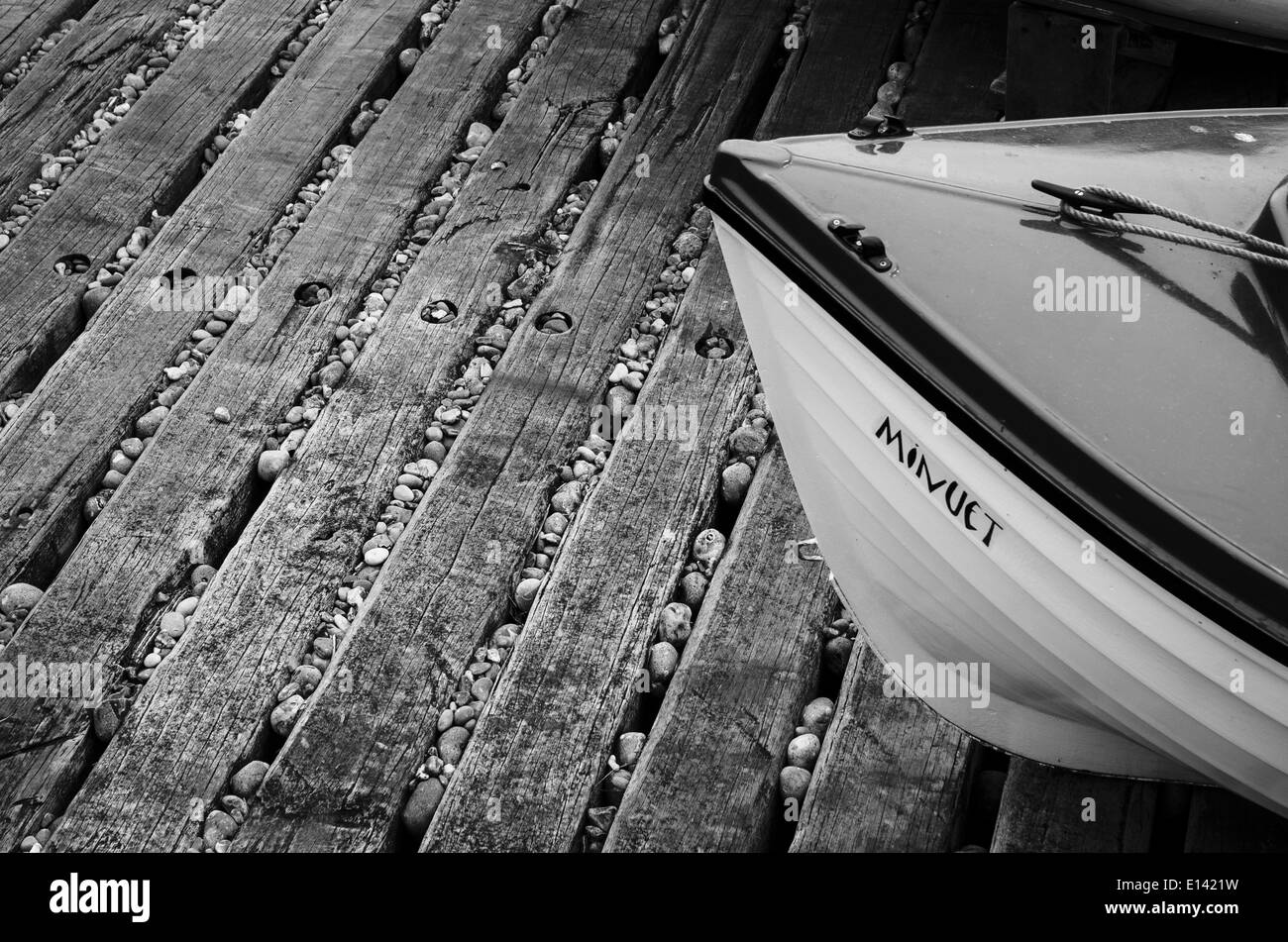 Zusammenfassung der Fischerboote auf Slipway am Sheringham Norfolk Stockfoto