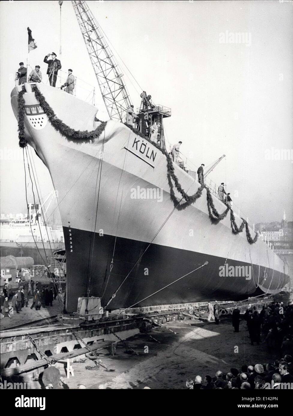 4. April 2012 - Schiff Schiff Köln oder Köln in der Hamburger Stulckendock 4. um diesen Namen zu haben. Escort-Schiff. Stockfoto