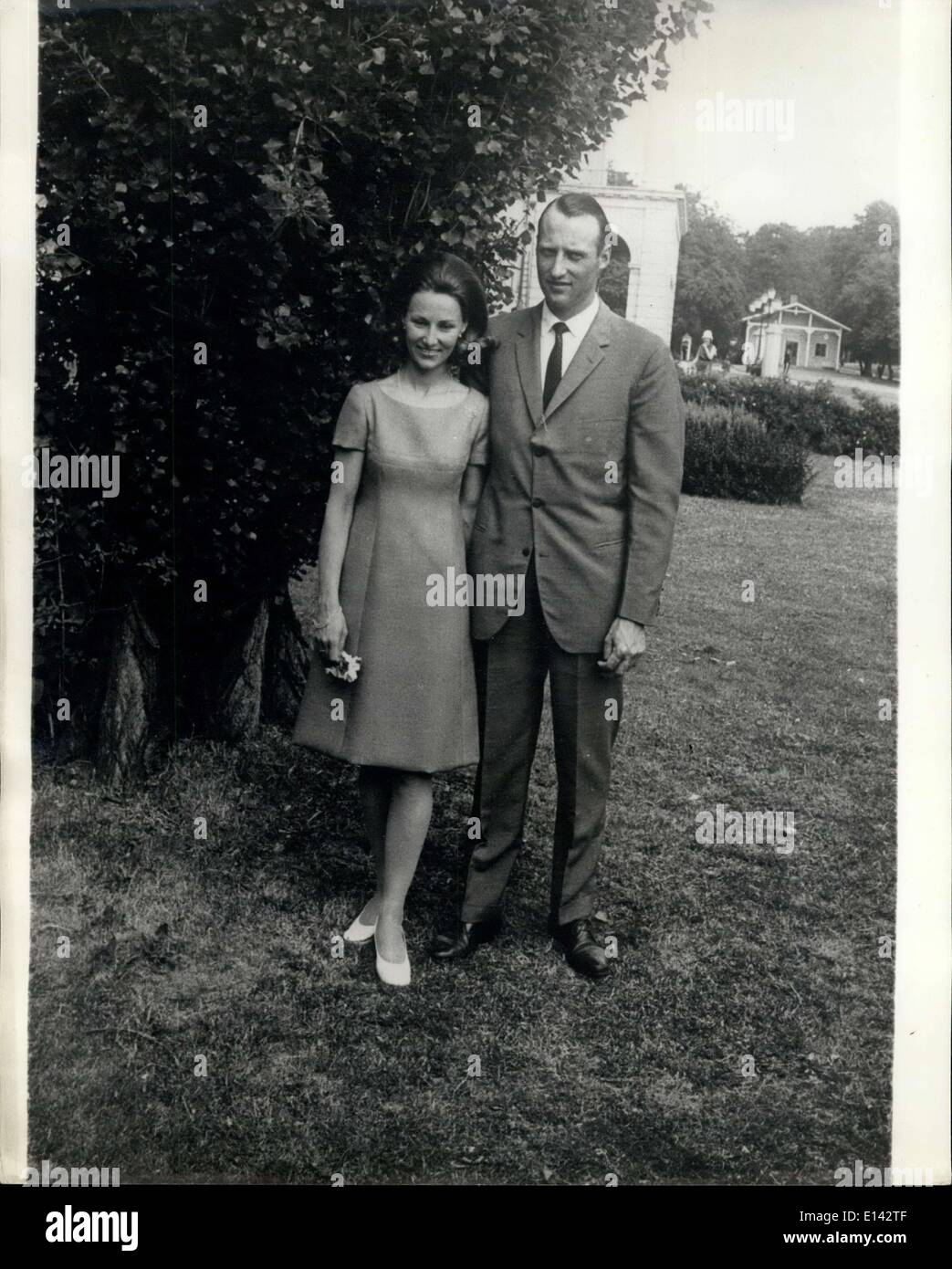 4. April 2012 - Kronprinz Harald von Norwegen, in diesem Monat zu heiraten. Foto zeigt: Neues Bild der Kronprinz Harald von Norwegen und Sonja Haraldsen, verheiratet in Oslo am 29. August sein wird. Stockfoto