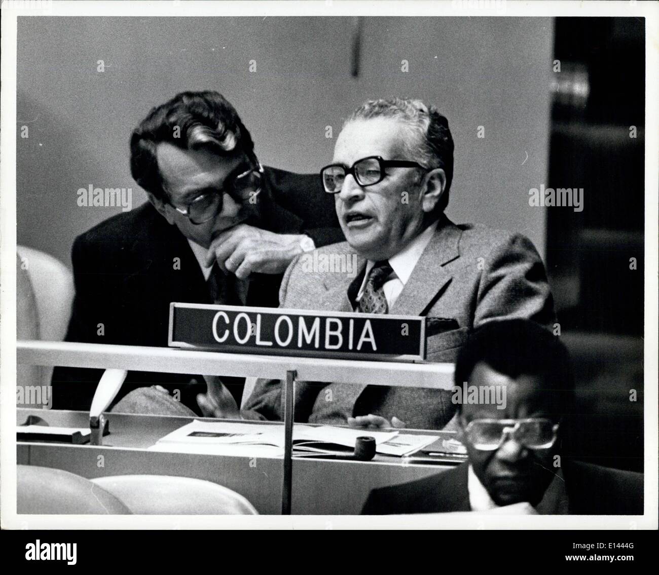 4. April 2012 - 1979, die die Vereinten Nationen General Assembly Dr. Indalecio Lievano Perm Republik Kolumbien R im Allgemeinen A sitzen Stockfoto