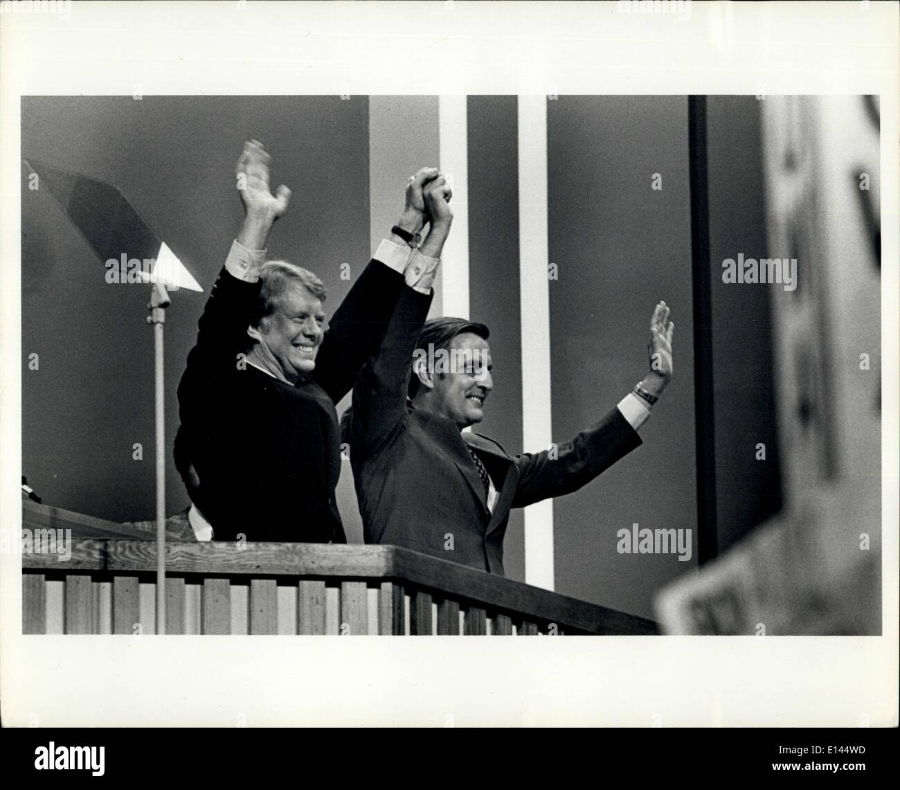 4. April 2012 - Jimmy Carter? Walter Mondale Nationaldemokratischen Partei Convention NYC Juli 1976. Stockfoto