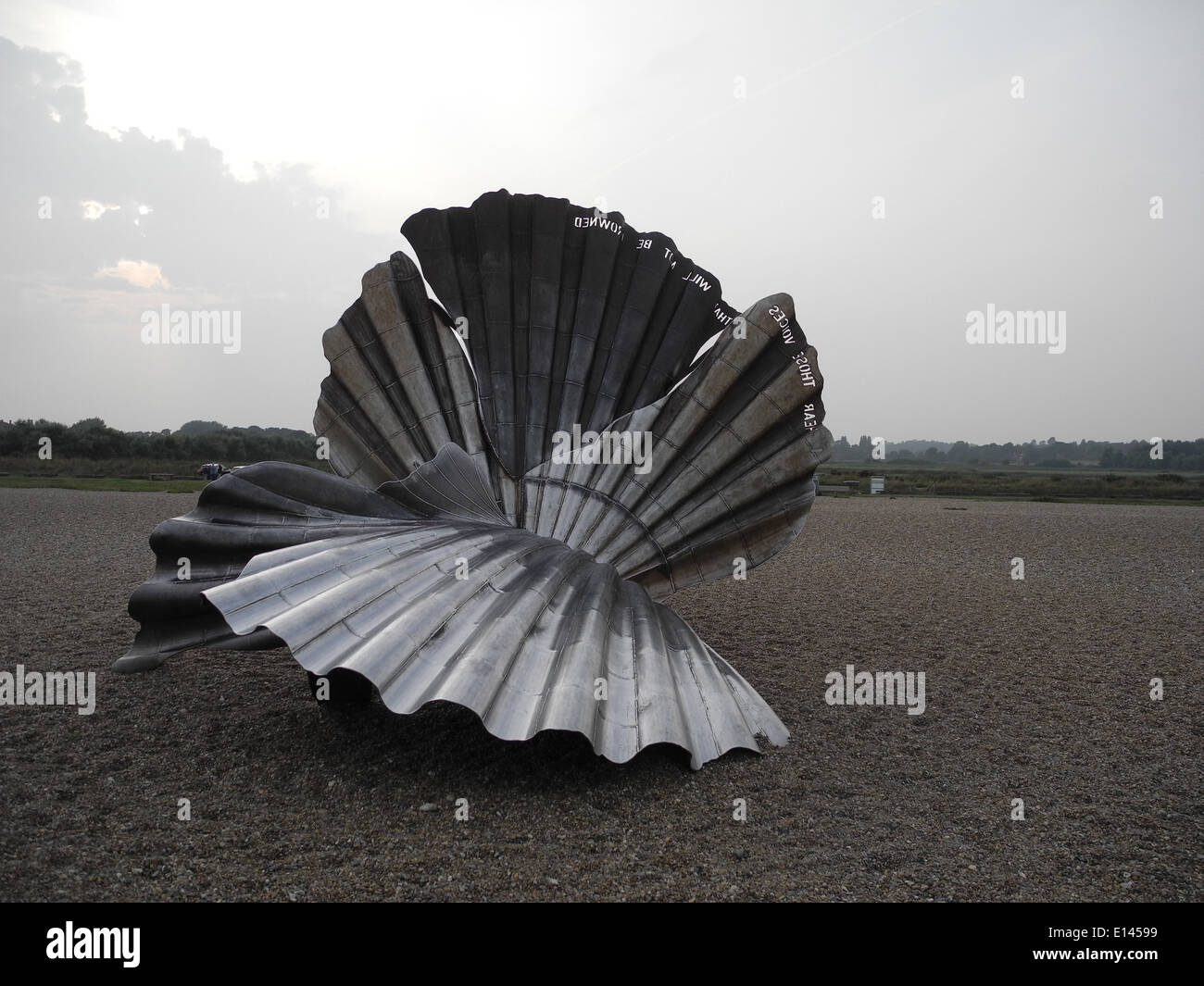 Aldeburgh Kunst Strand Benjamin Britten-Denkmal-Skulptur Stockfoto