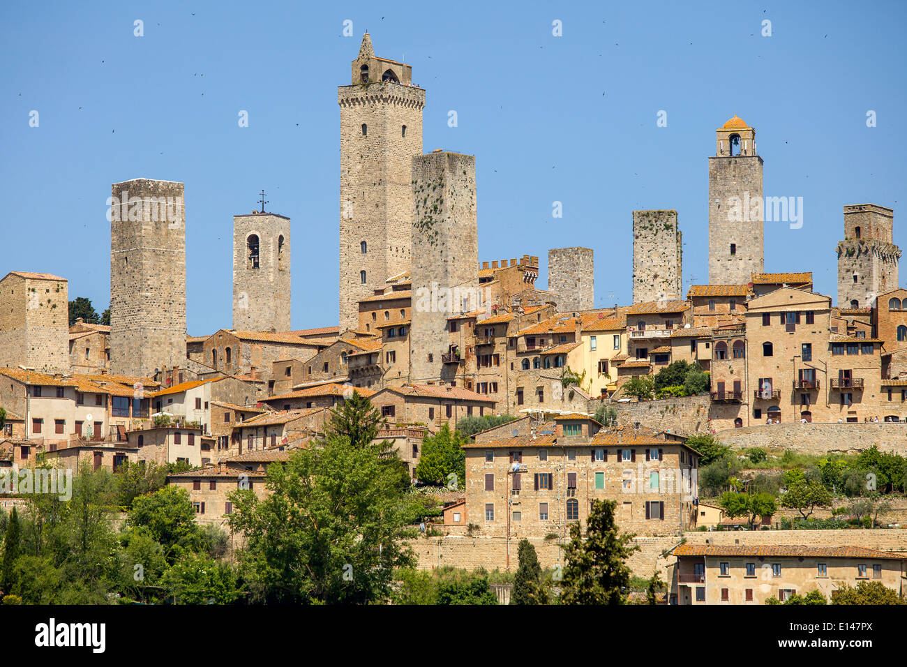 San Gimignano in Italien nennt man auch mittelalterliche Manhattan Stockfoto