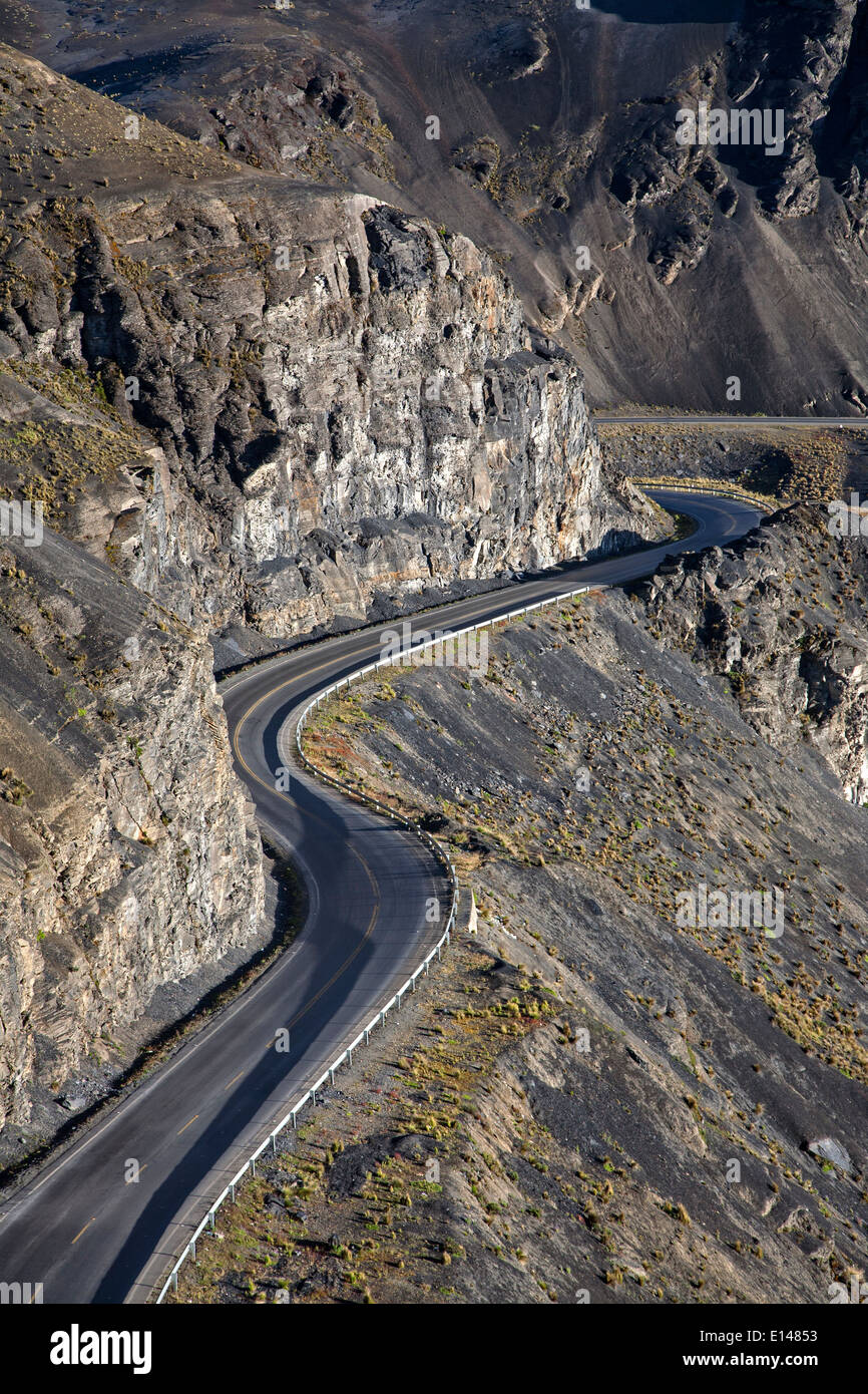 Weg zum "El Alto". In der Nähe von La Paz. Bolivien Stockfoto