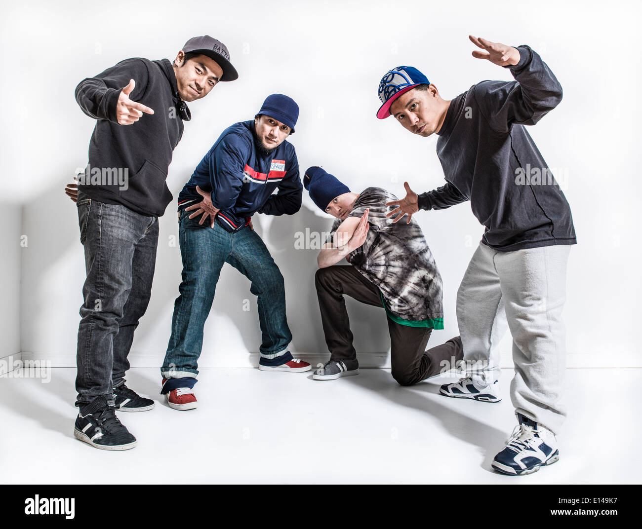Tänzer posieren zusammen Stockfoto