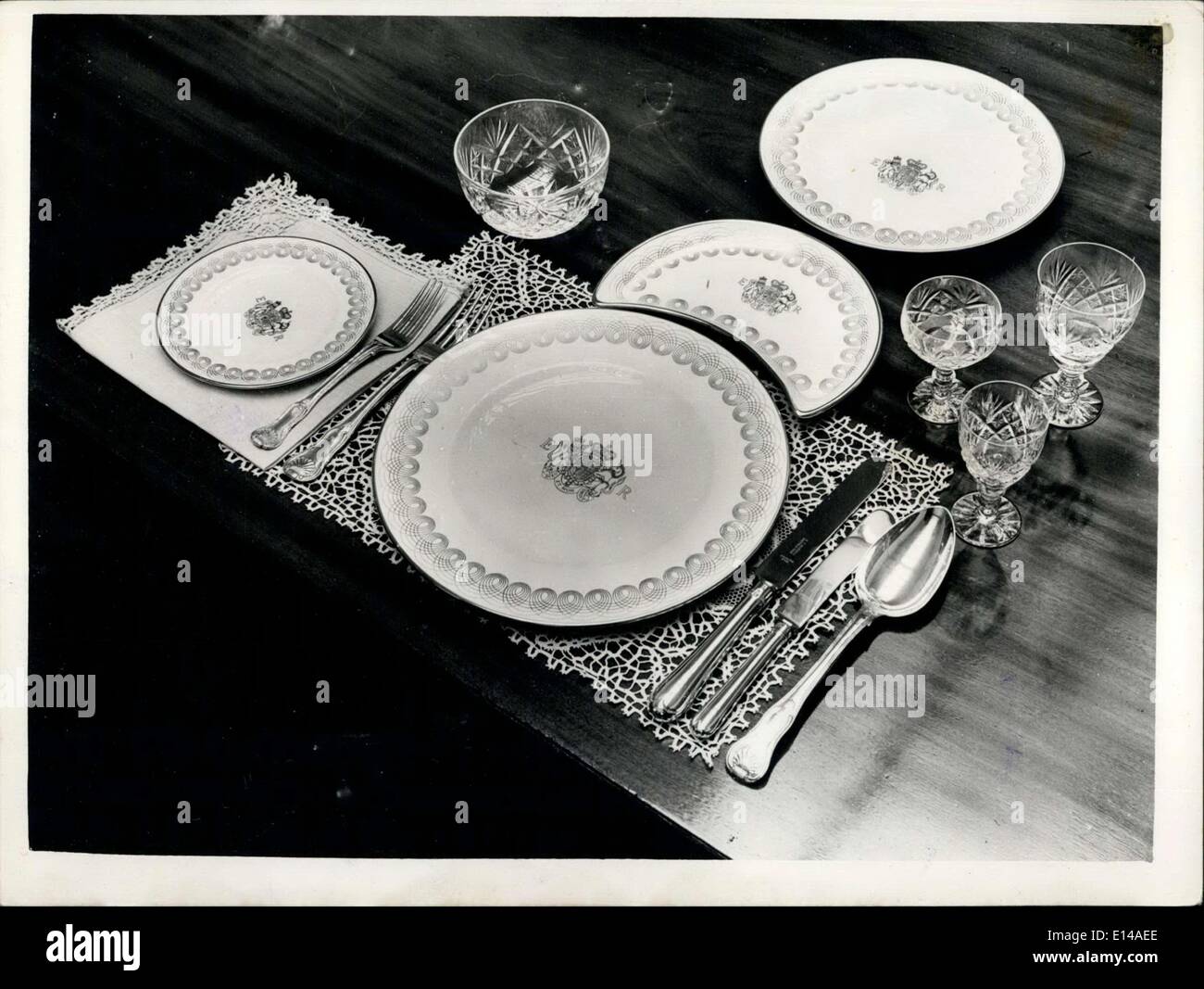 17. April 2012 - Wedgwood China Service - 1.200 Stück - für den Einsatz im Lancaster House Krönung Abendessen. Ein 1.200 Stück China Abendessen Stockfoto