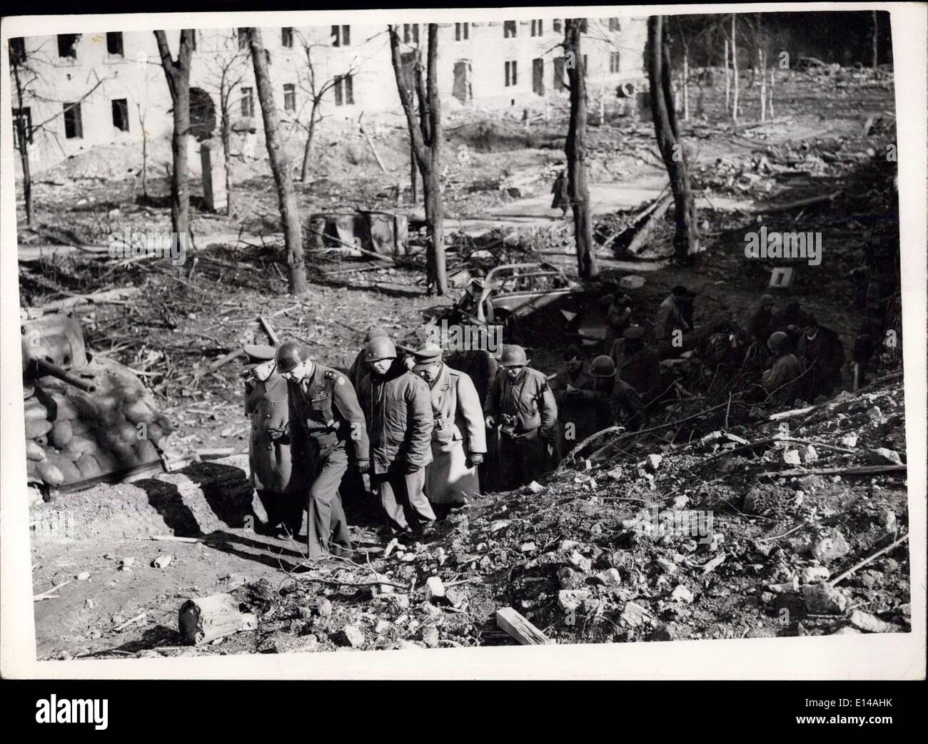 17. April 2012 - Mr. Churchill in Deutschland besucht, berühmte Julich Zitadelle: Foto zeigt Mr. Churchill und seine Partei, Besuch der Stockfoto