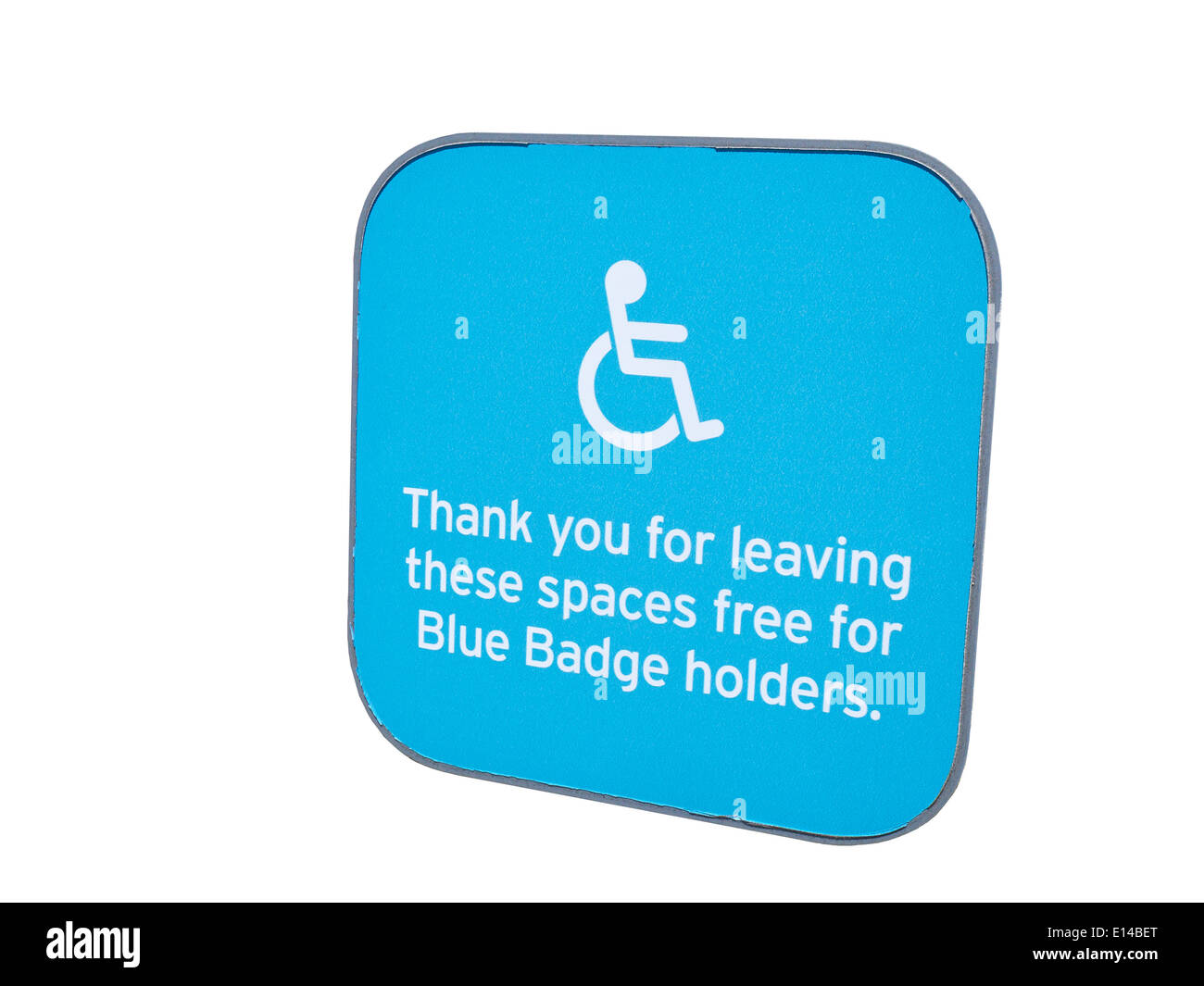 Parkplatz für Behinderte blue-Badge Inhaber Zeichen UK Stockfoto