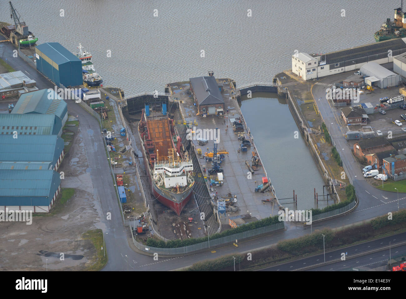 Luftaufnahme von Alexandra Dock, Rumpf. Stockfoto