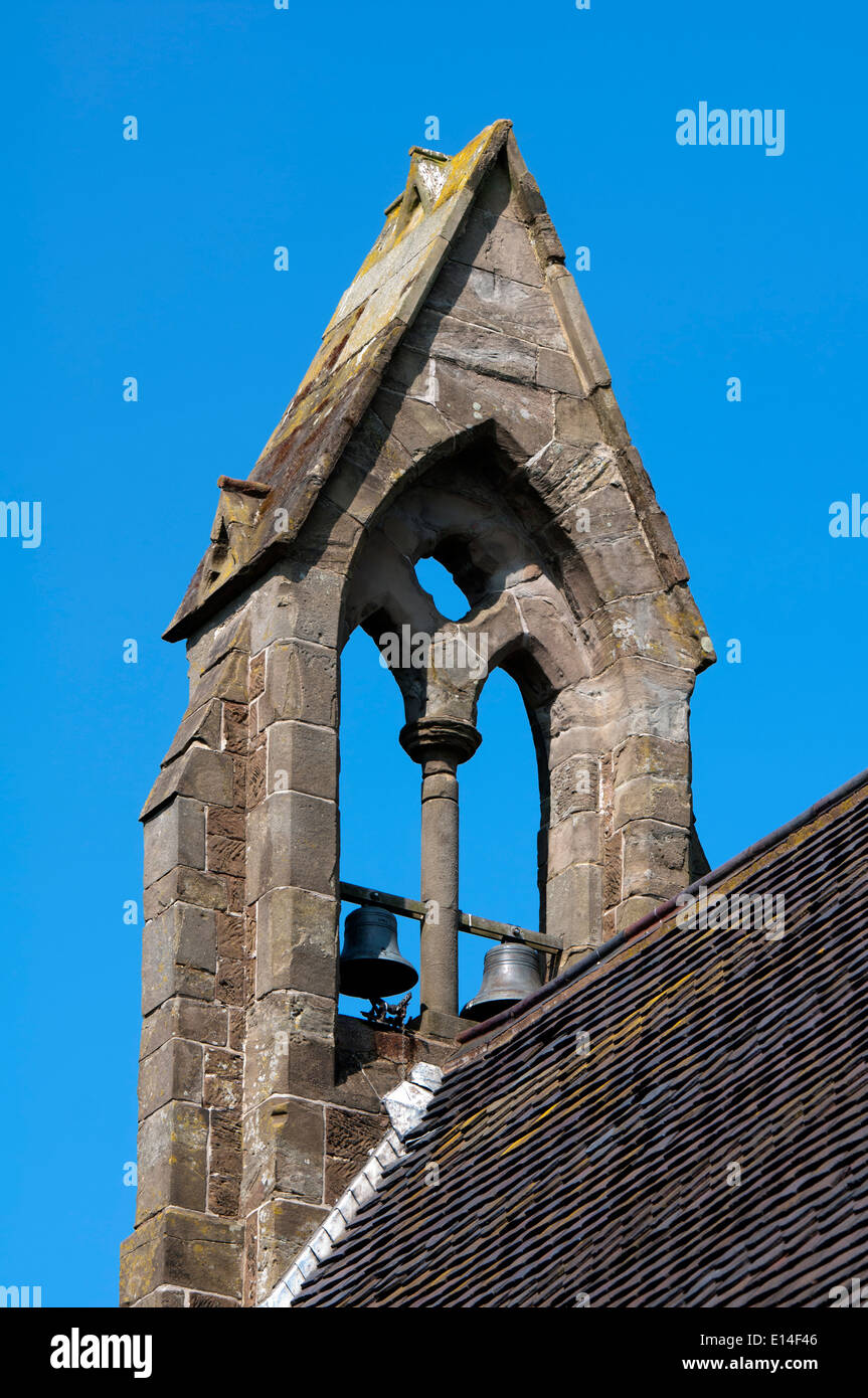 Die Glocke-Turm, St. Markus Kirche, Fairfield, Worcestershire, England, UK Stockfoto