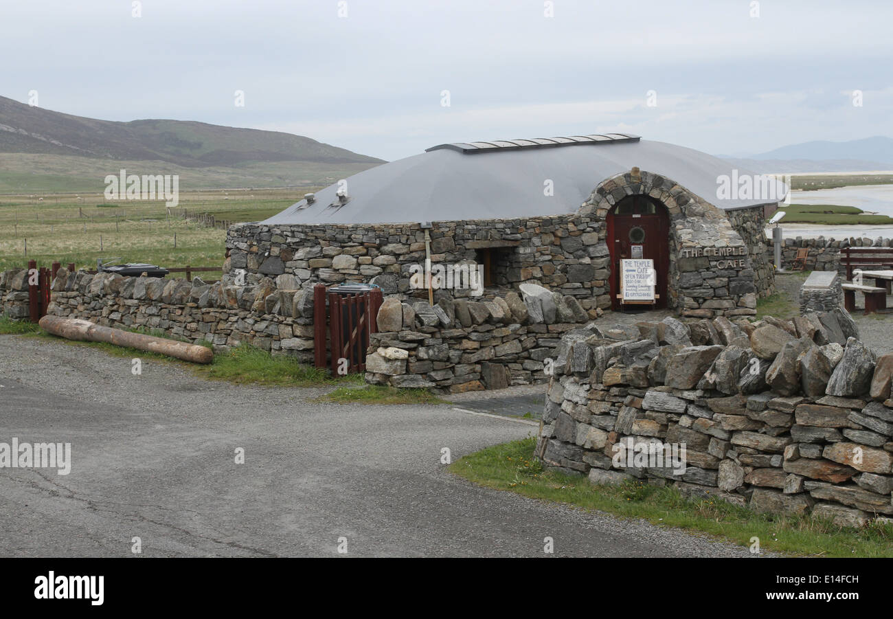 Außenseite des Tempels Cafe Northton Insel Harris Schottland Mai 2014 Stockfoto