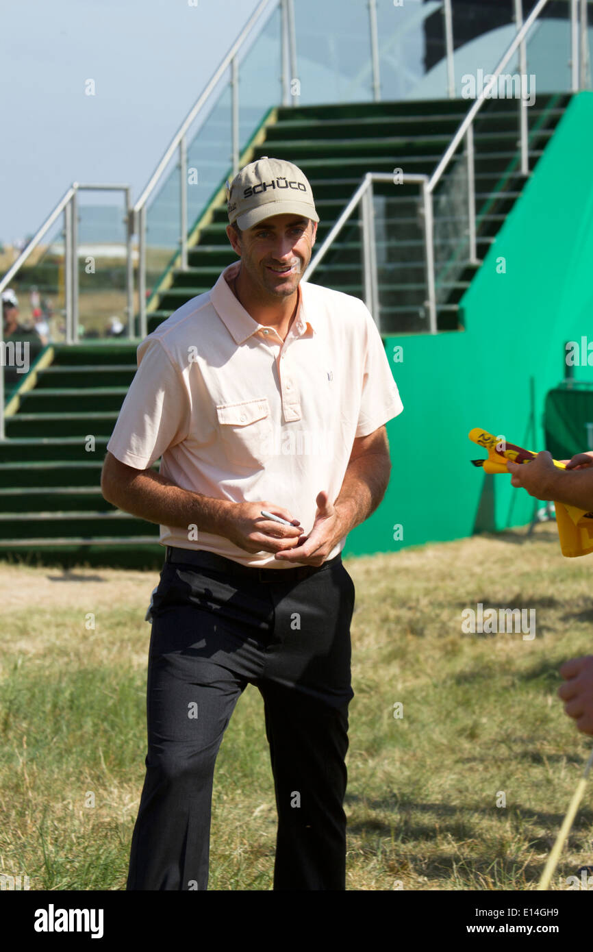 Geoff Ogilvy während eine Proberunde in der 2013 British Open in Muirfield Golf Course Stockfoto