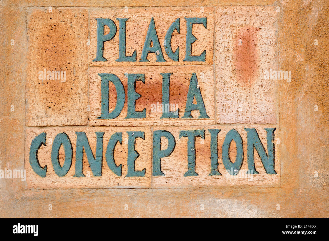 Place de la Konzeption Straßenschild in der Altstadt oder historischen Bezirk Nice Alpes-Maritimes Frankreich Stockfoto