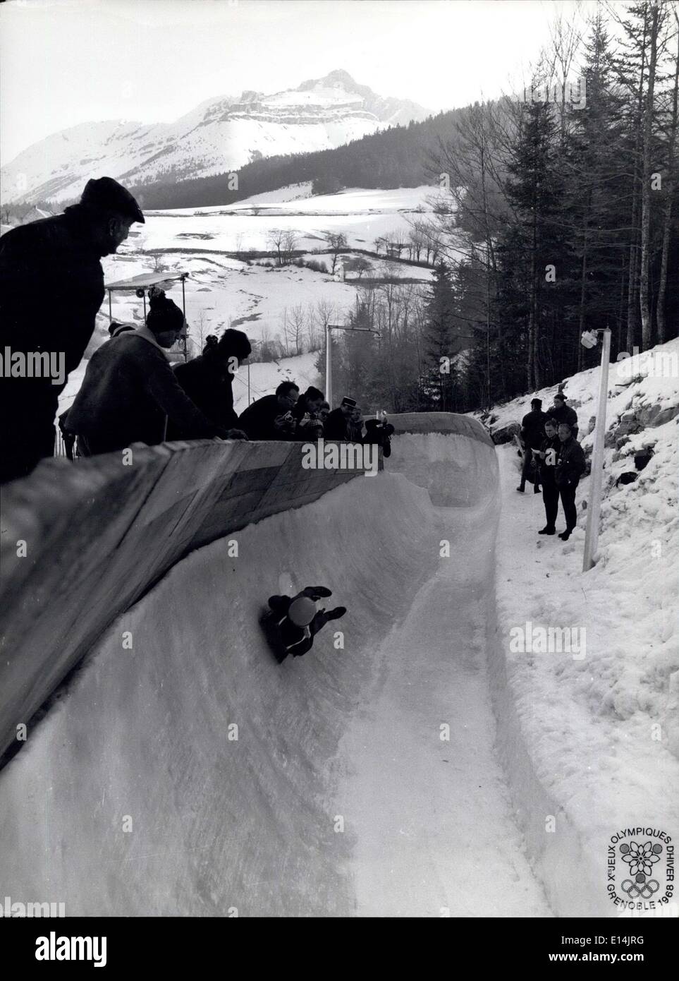 5. April 2012 - Rodeln - Villard de Lans (Olympia Run) Stockfoto