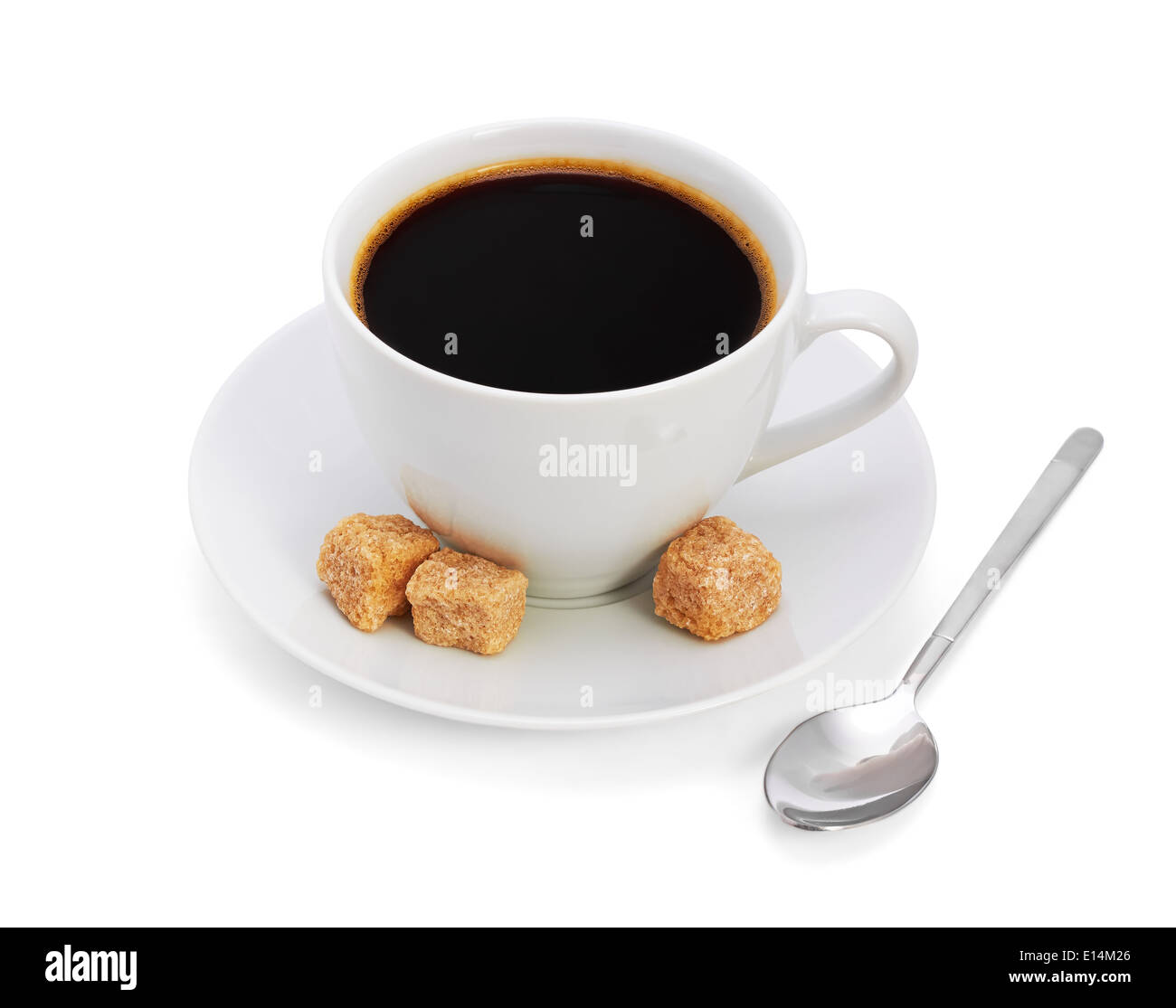 Tasse Kaffee, auf weißem Hintergrund, isoliert Stockfoto