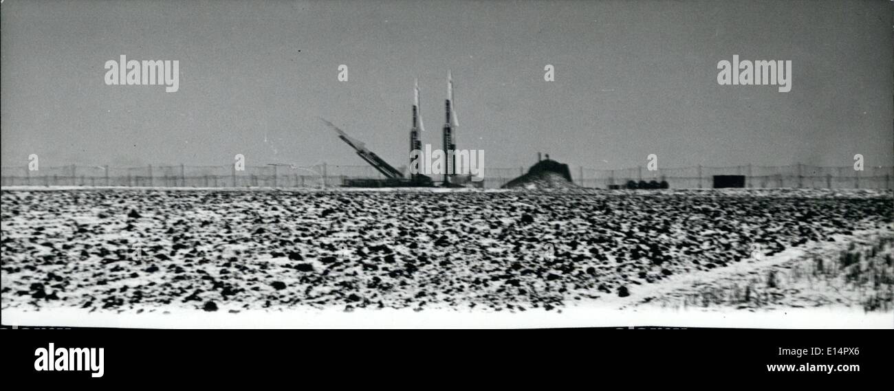 18. April 2012 - die Raketen sind unter uns: das Nike-Raketen in der Nähe von Kornwestheim. Eine Rakete plötzlich bewegte sich langsam und Stockfoto