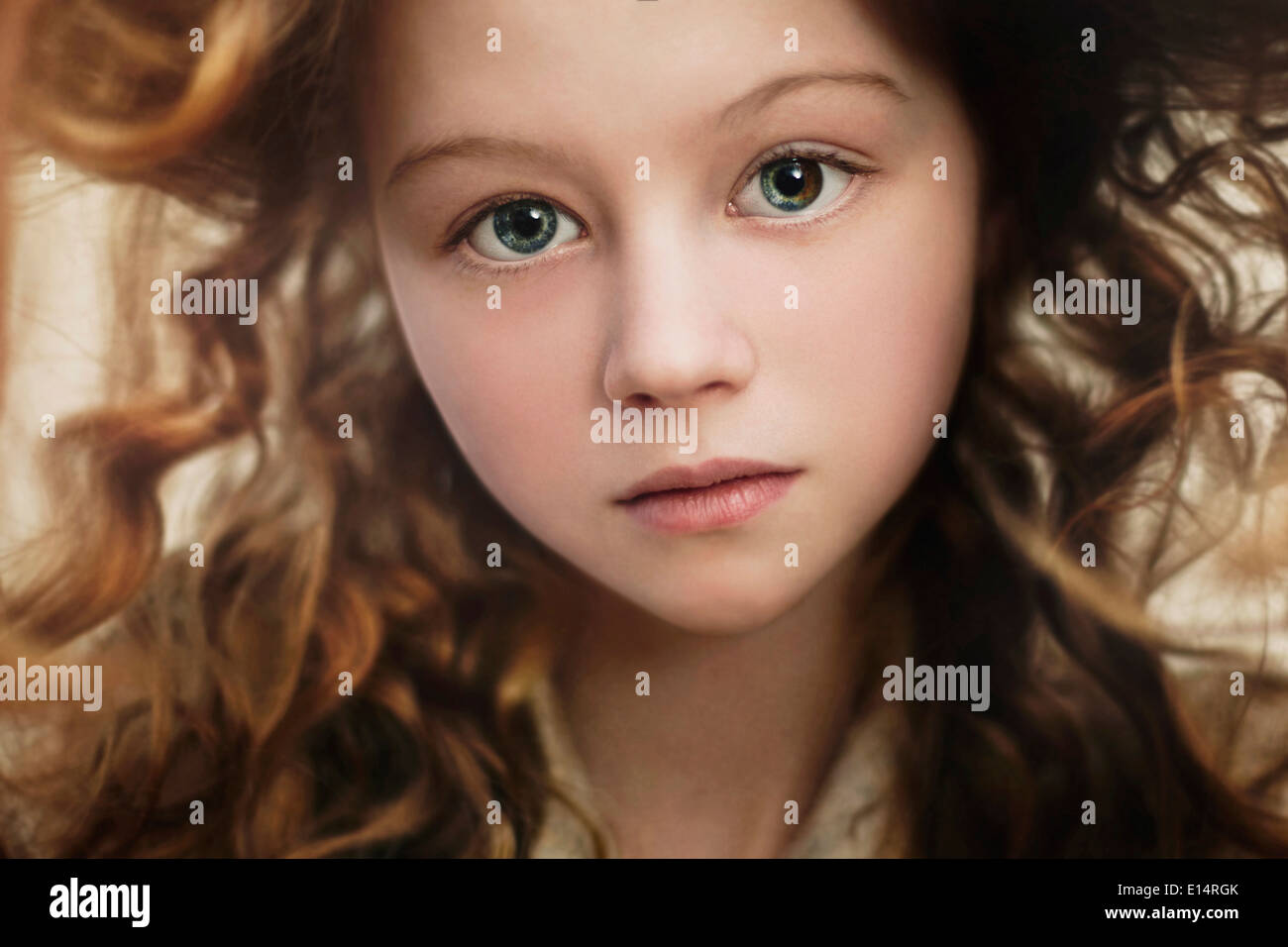 Kaukasische Mädchen Gesicht Nahaufnahme Stockfoto