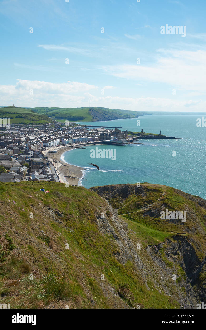 Aberystwyth vom Constitution Hill Stockfoto