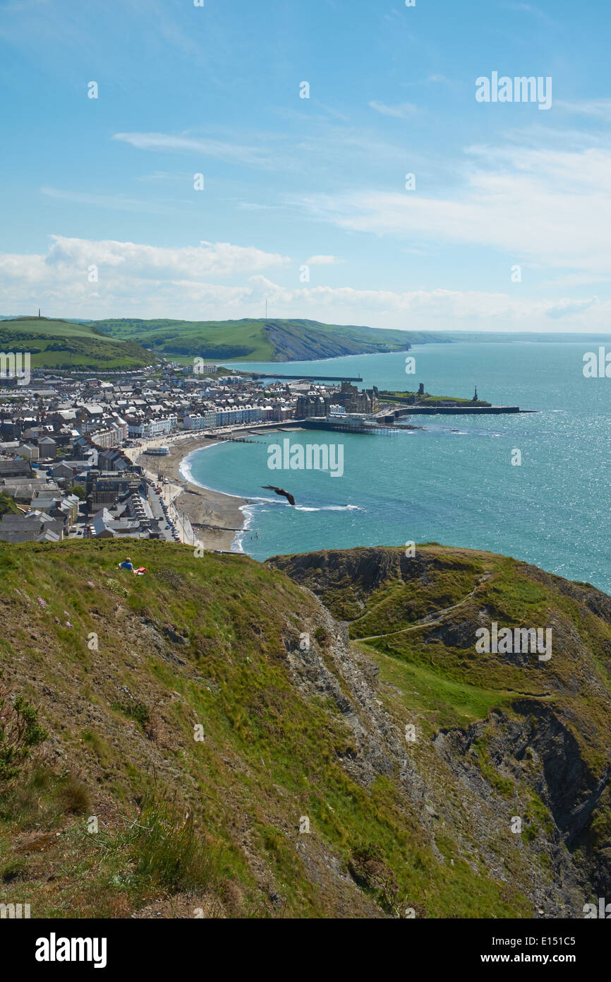 Aberystwyth vom Constitution Hill Stockfoto