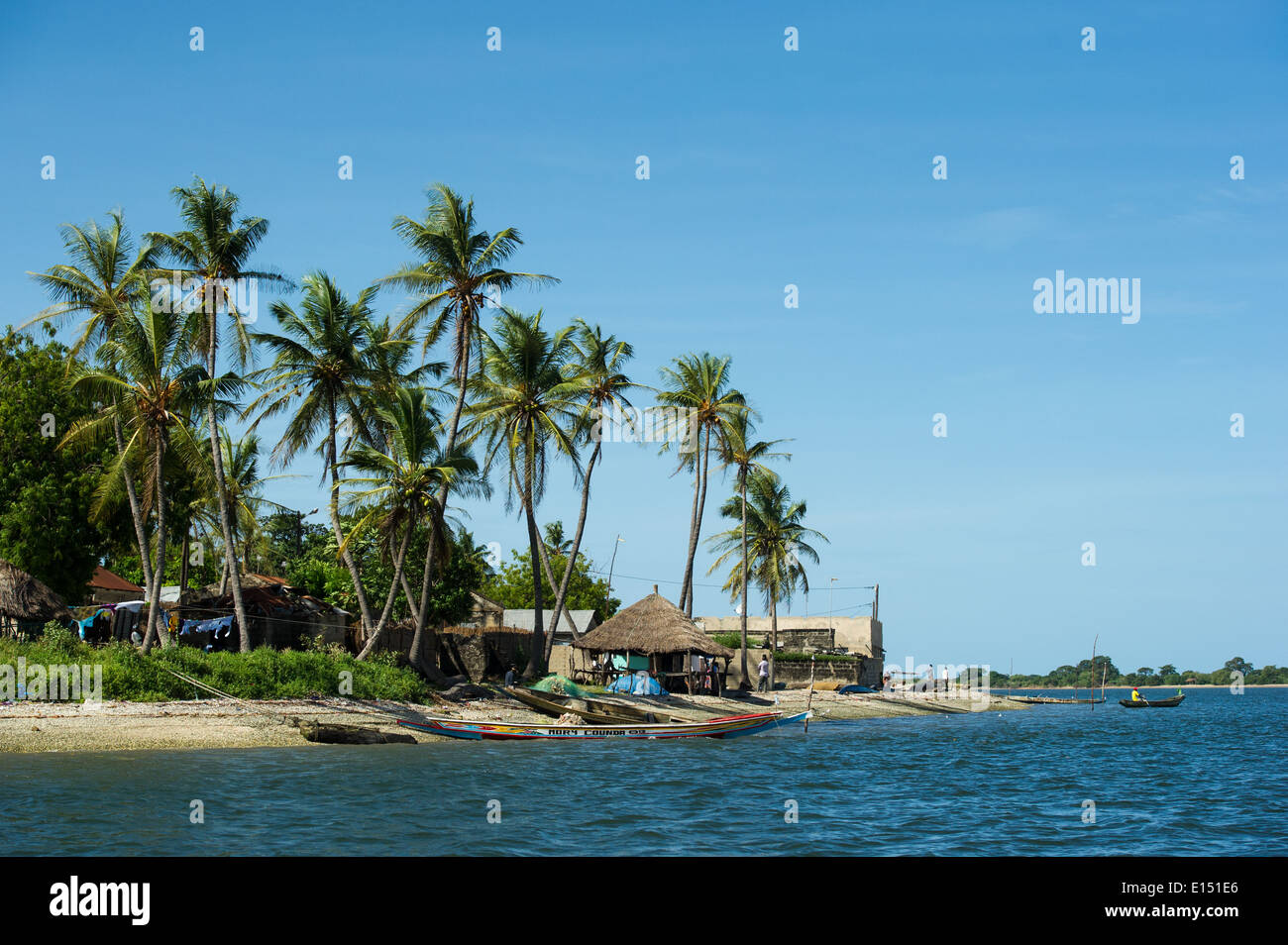 Gambia-Fluss-Szene, Jinack, Gambia Stockfoto