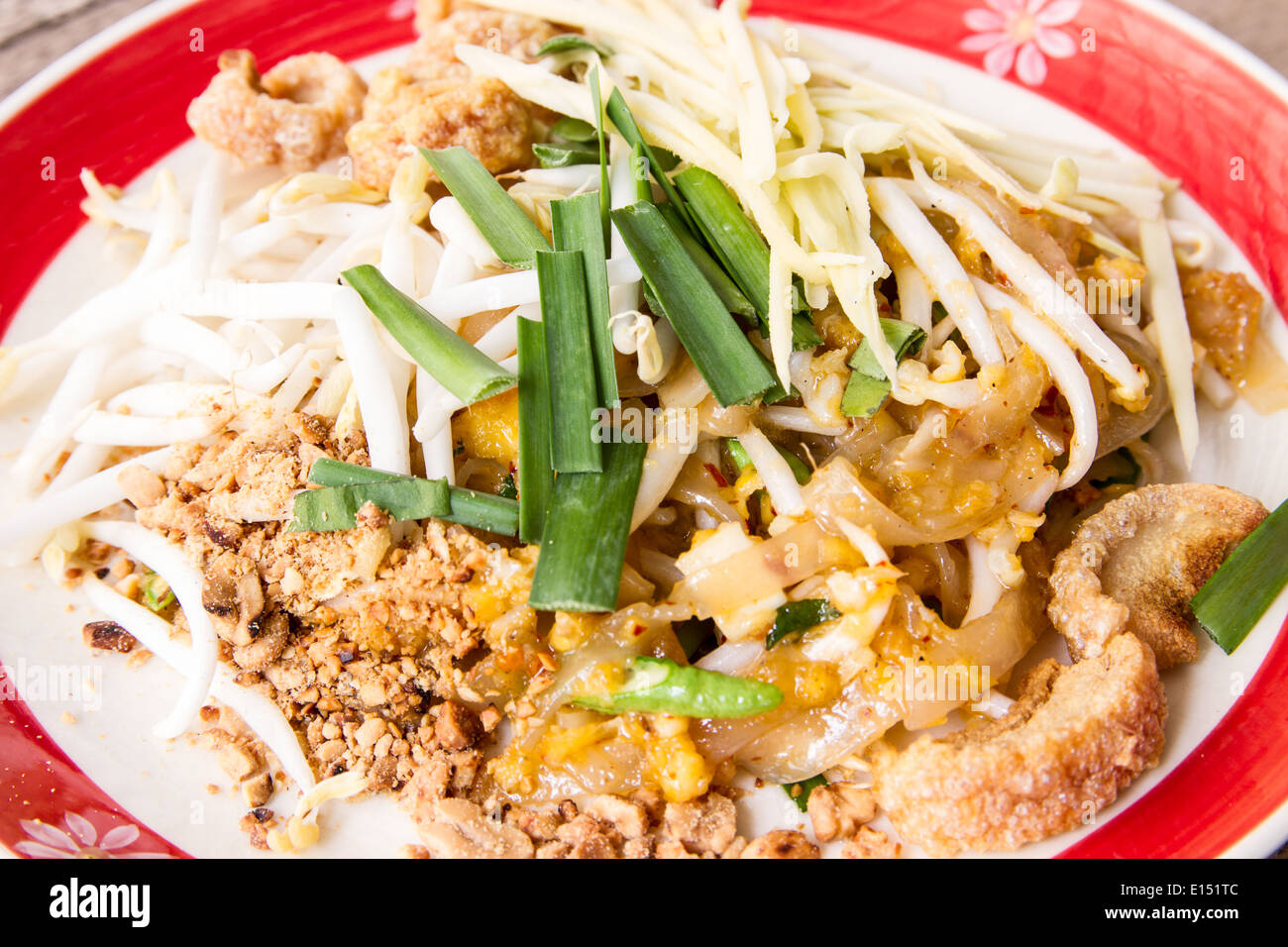 Thai-Stil-Nudeln mit Schweinefleisch (Pad-Thai) Stockfoto