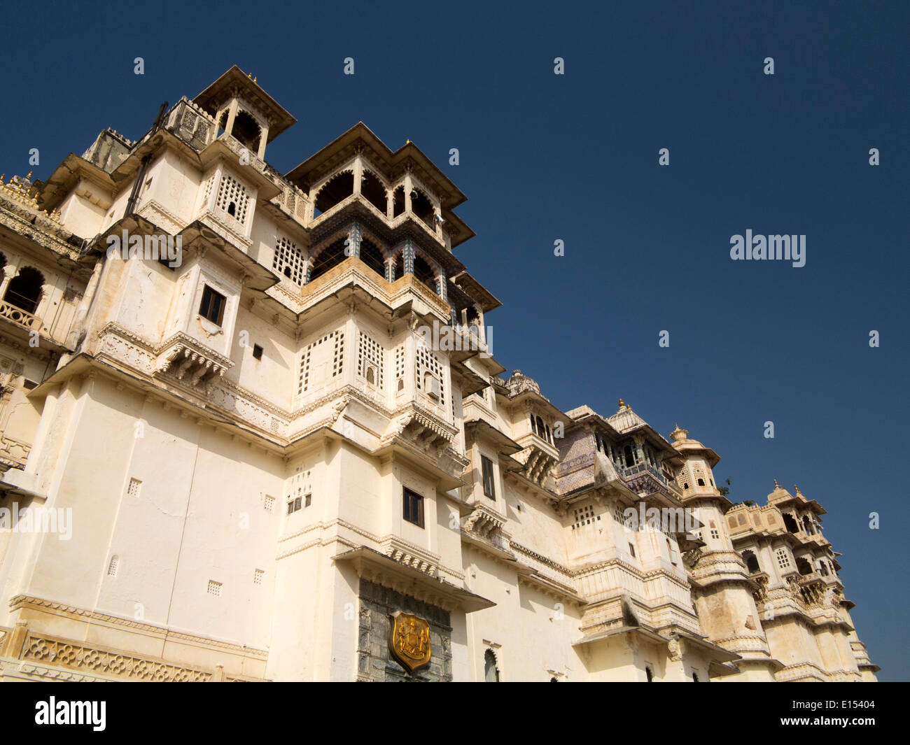 Indien, Rajasthan, Udaipur, Stadtschloss, Mewari königliche Architektur Stockfoto