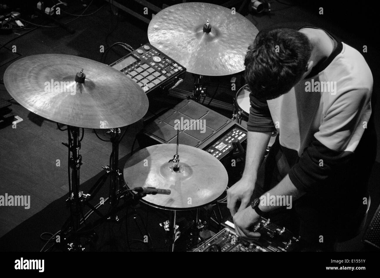 Schlagzeuger Duncan Bellamy von Portico Quartet Stockfoto