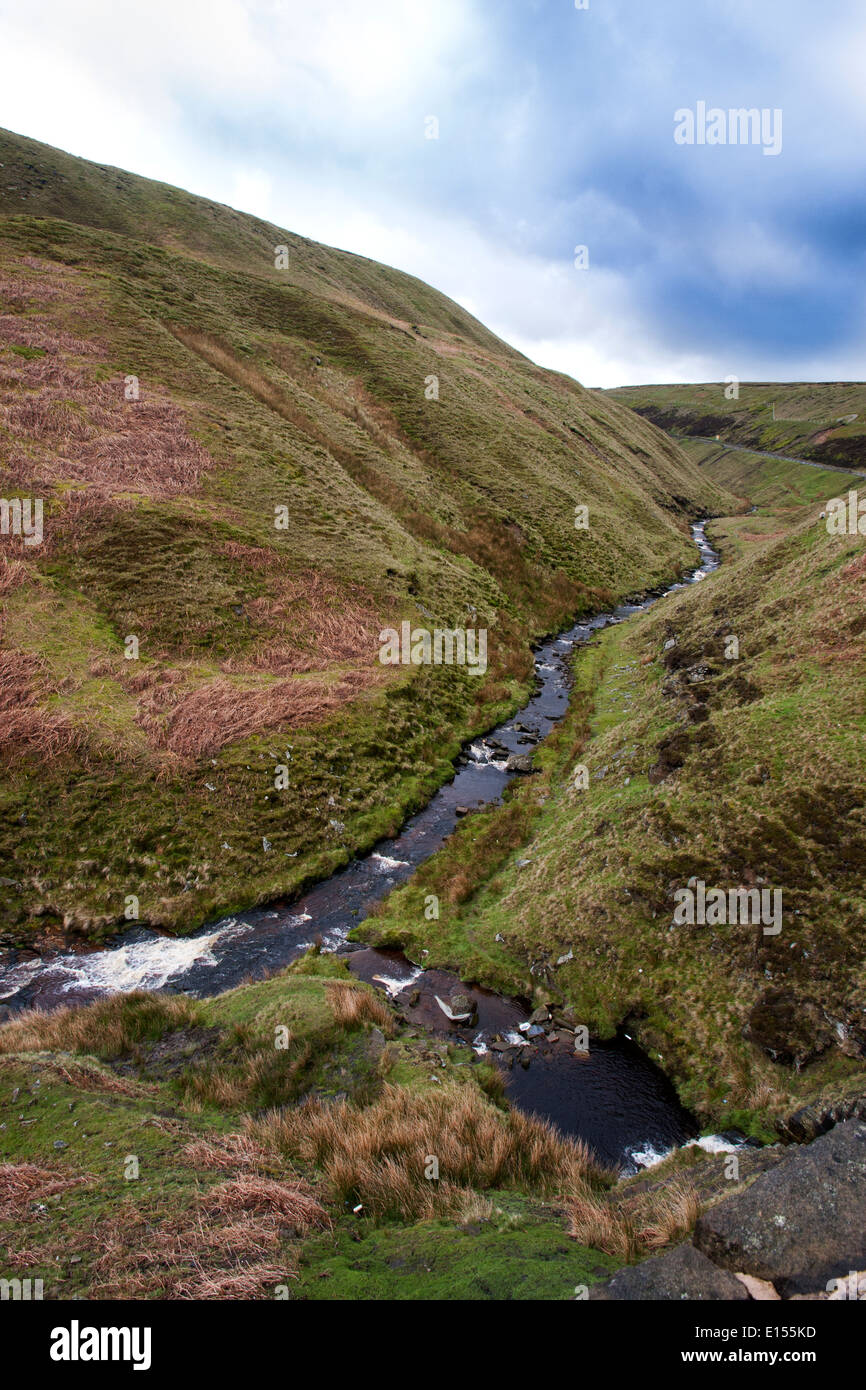 Fluss im Nether Norden Korn Kinder Scout Derbyshire UK Stockfoto