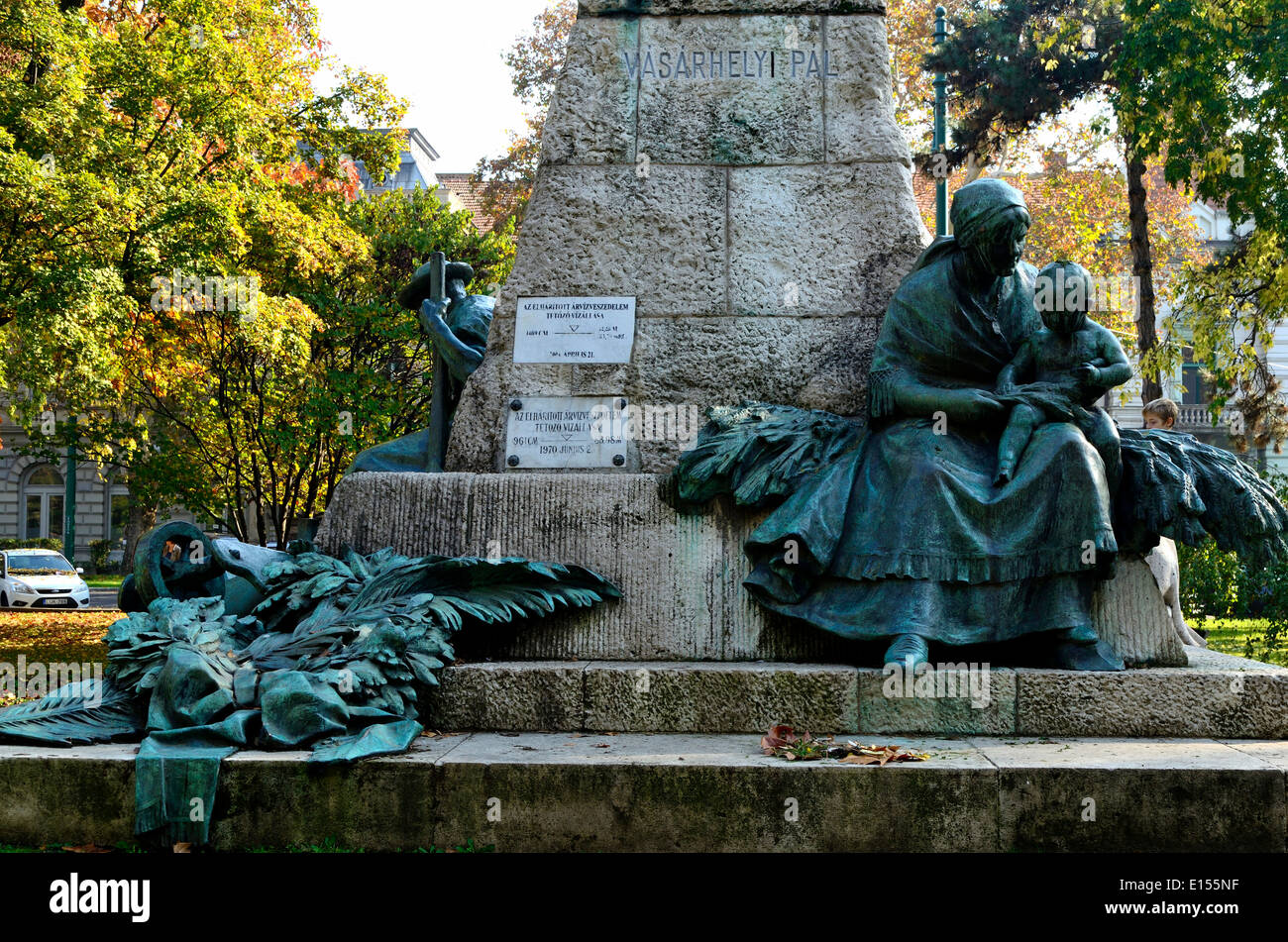 Szeged, Ungarn Széchenyi-Platz, Pál Vásárhelyi statue Stockfoto